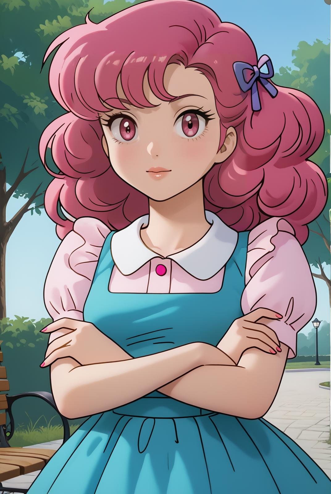ran,  (pink eyes),  curly hair by Farfegnugen on Tensor.Art
