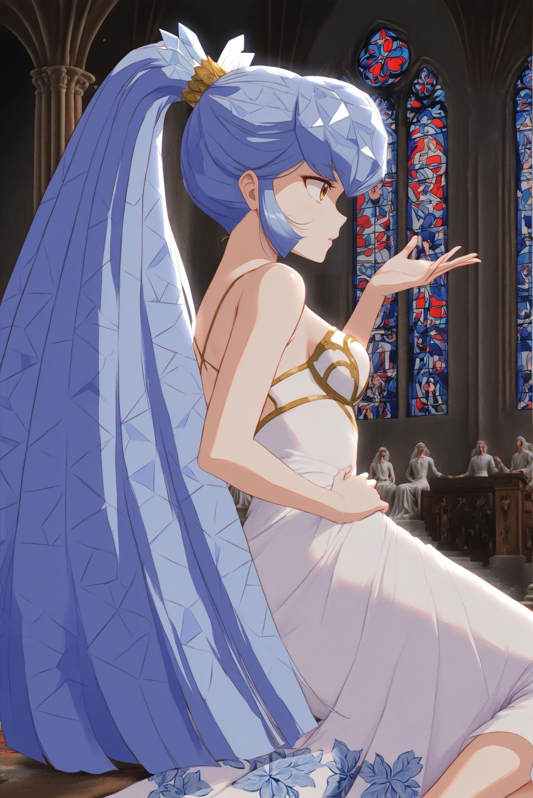 oyuki,  long hair,  ice blue hair by Farfegnugen on Tensor.Art