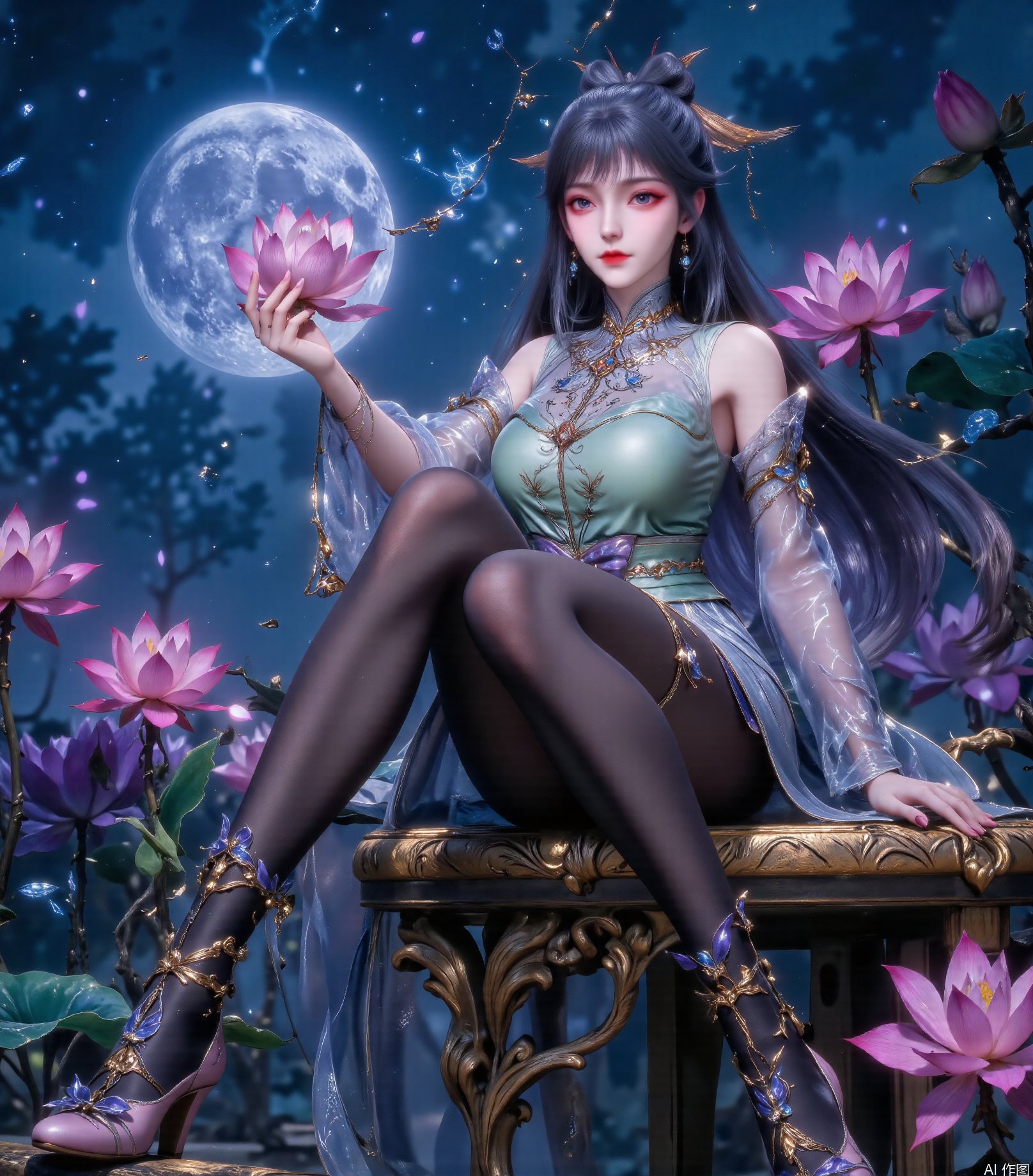 A full-body photo of a young woman,  melon-shaped face,  long black hair by 吴的小家 on Tensor.Art