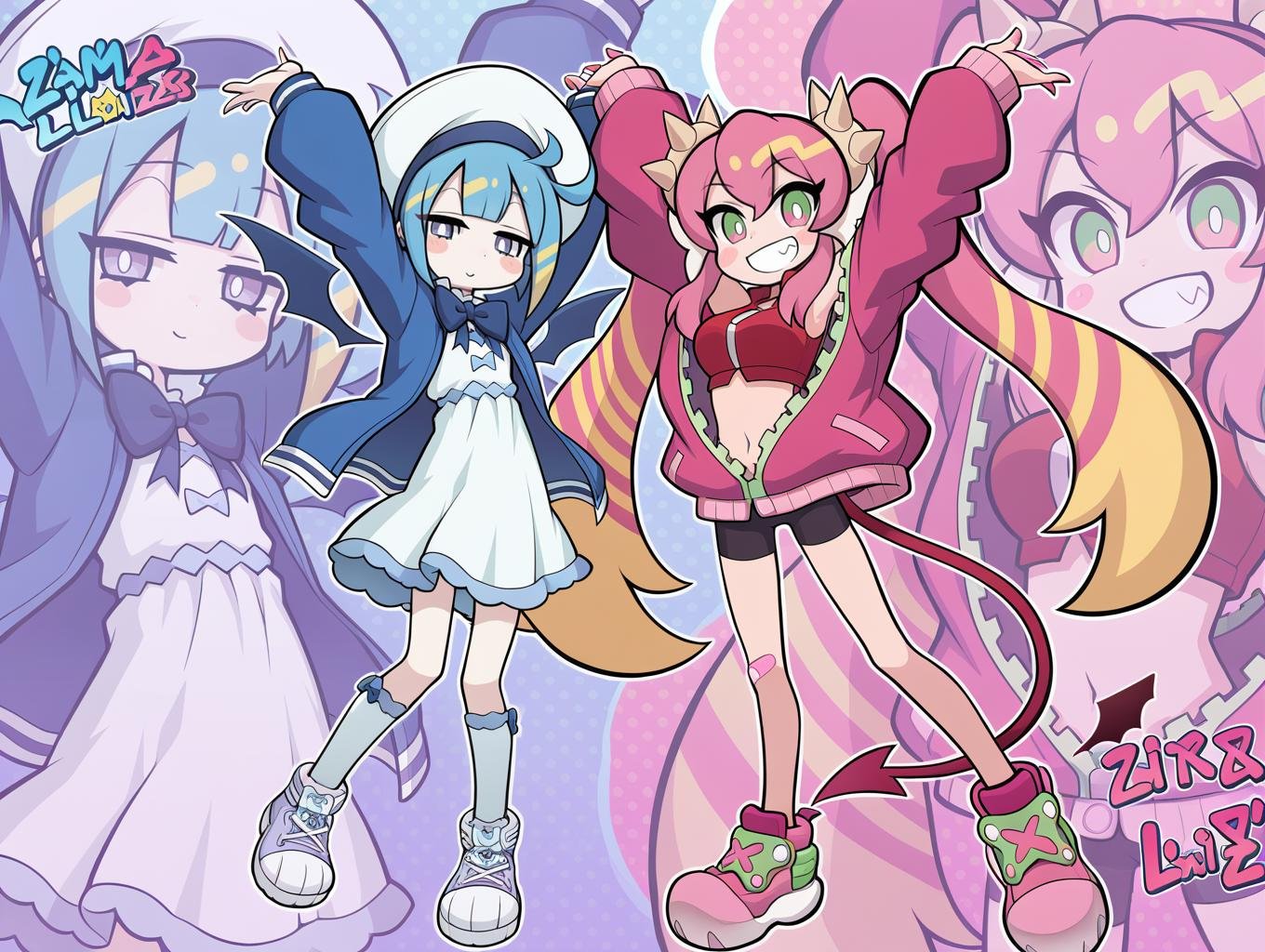 pink jacket,  white sleeveless dress,  lil la by Sqquirtle0007 on Tensor.Art