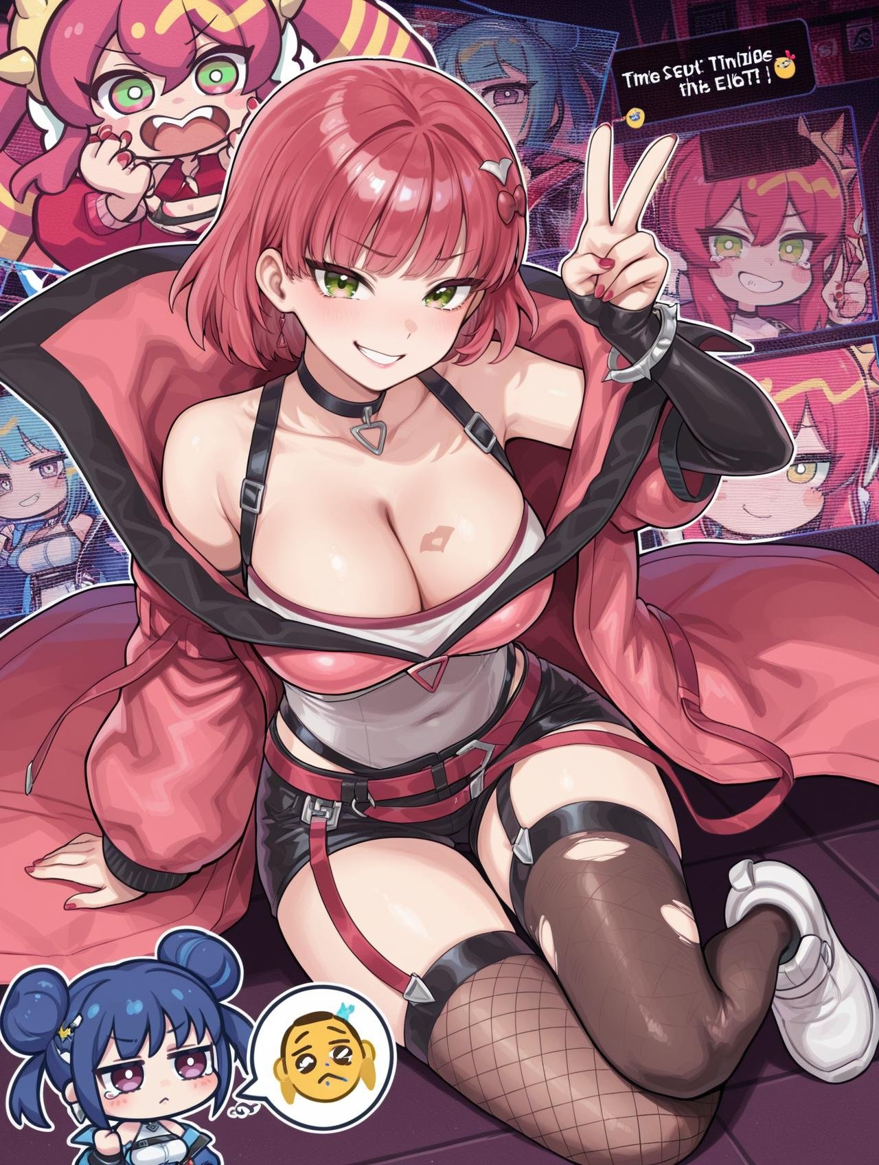 official style,  2girls,  lipstick mark on breast by Sqquirtle0007 on Tensor.Art