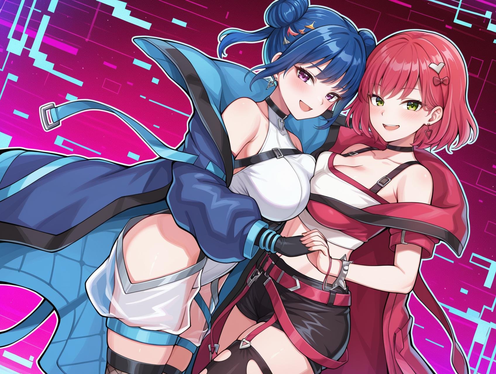 siblings,  2girls,  smile by Sqquirtle0007 on Tensor.Art