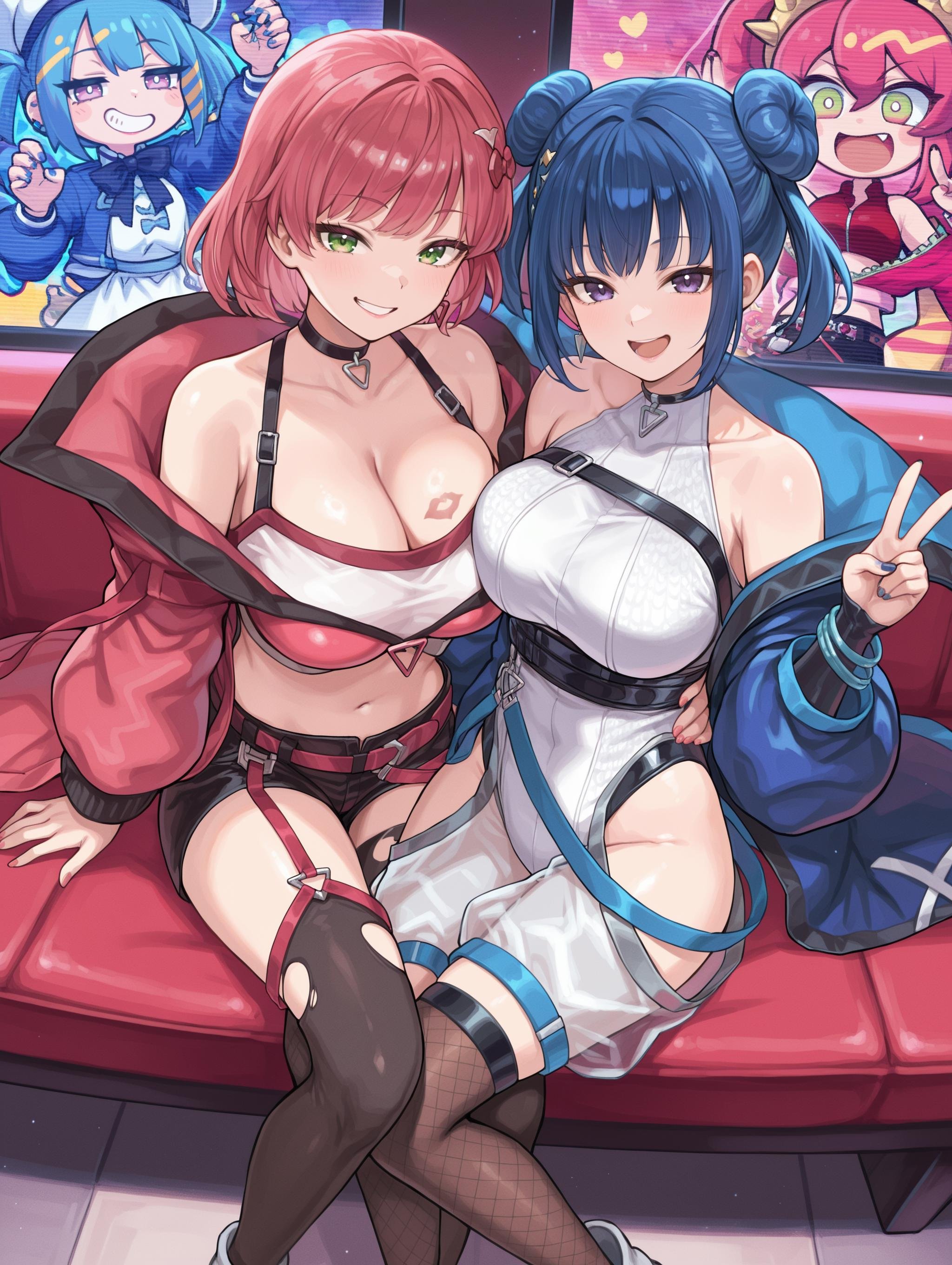 character background,  official style,  2girls by Sqquirtle0007 on Tensor.Art