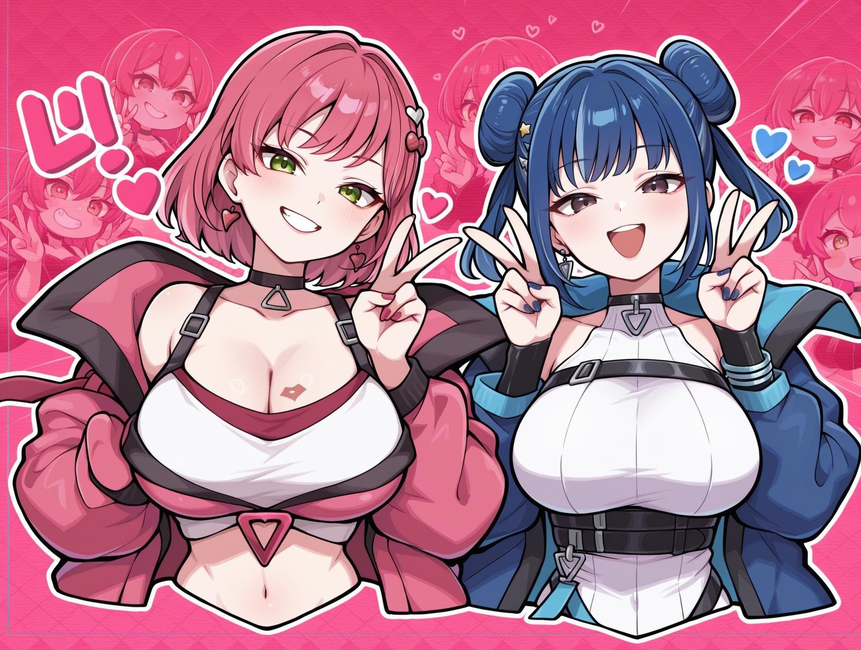 lipstick mark on breast,  chibi,  siblings by Sqquirtle0007 on Tensor.Art