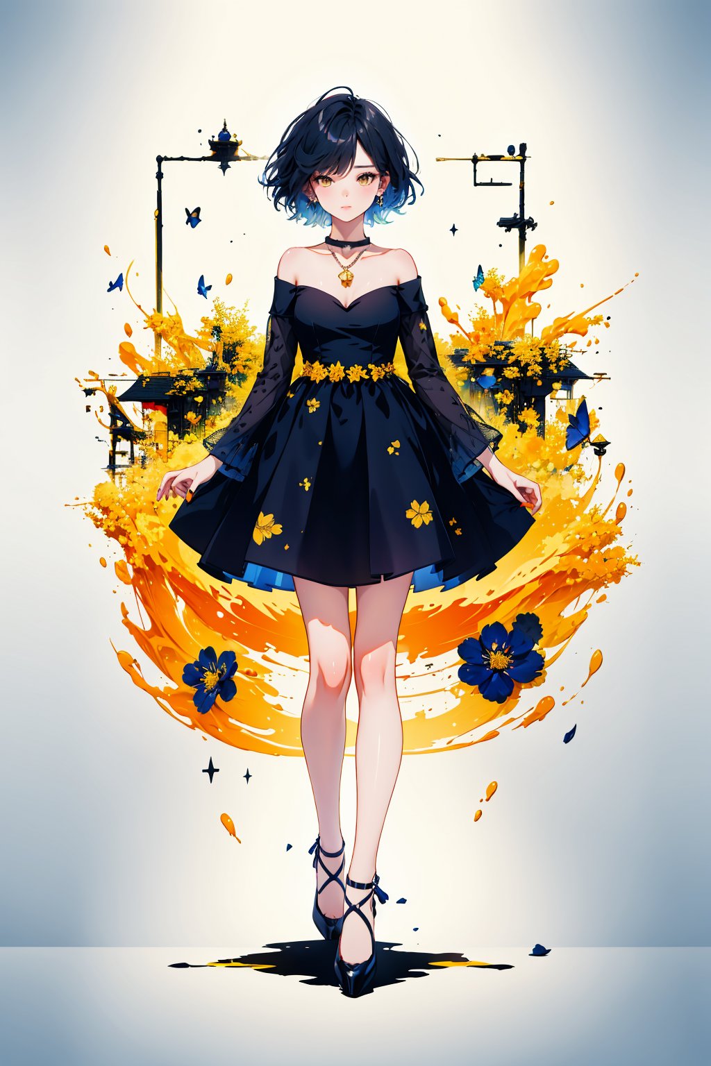 girl,  necklace,  choker by FakeDream on Tensor.Art