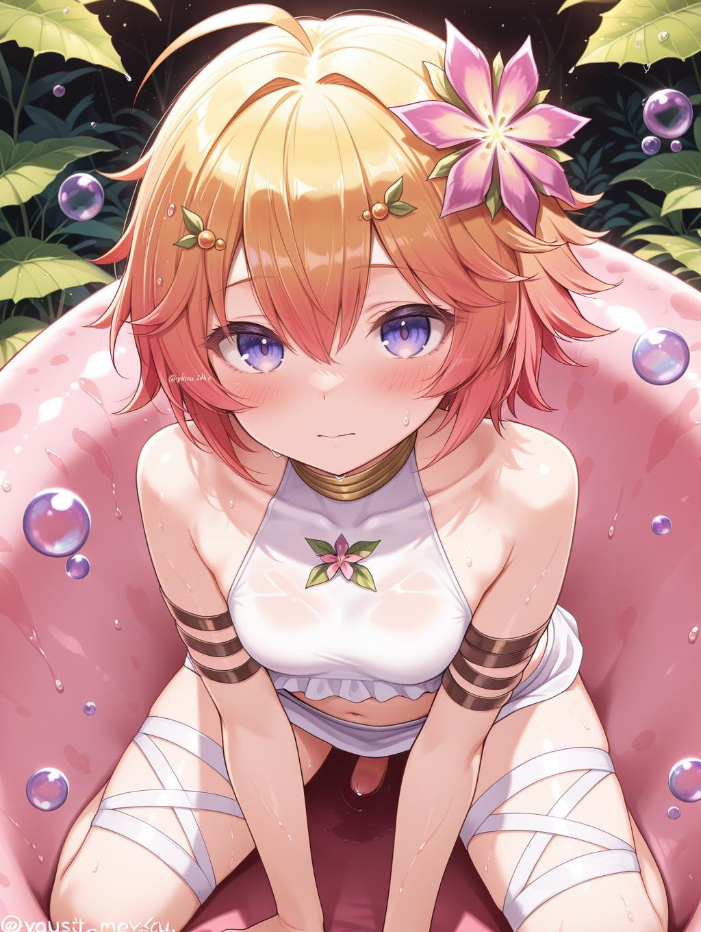 plant girl,  traptrix pudica,  1girl by Sqquirtle0007 on Tensor.Art
