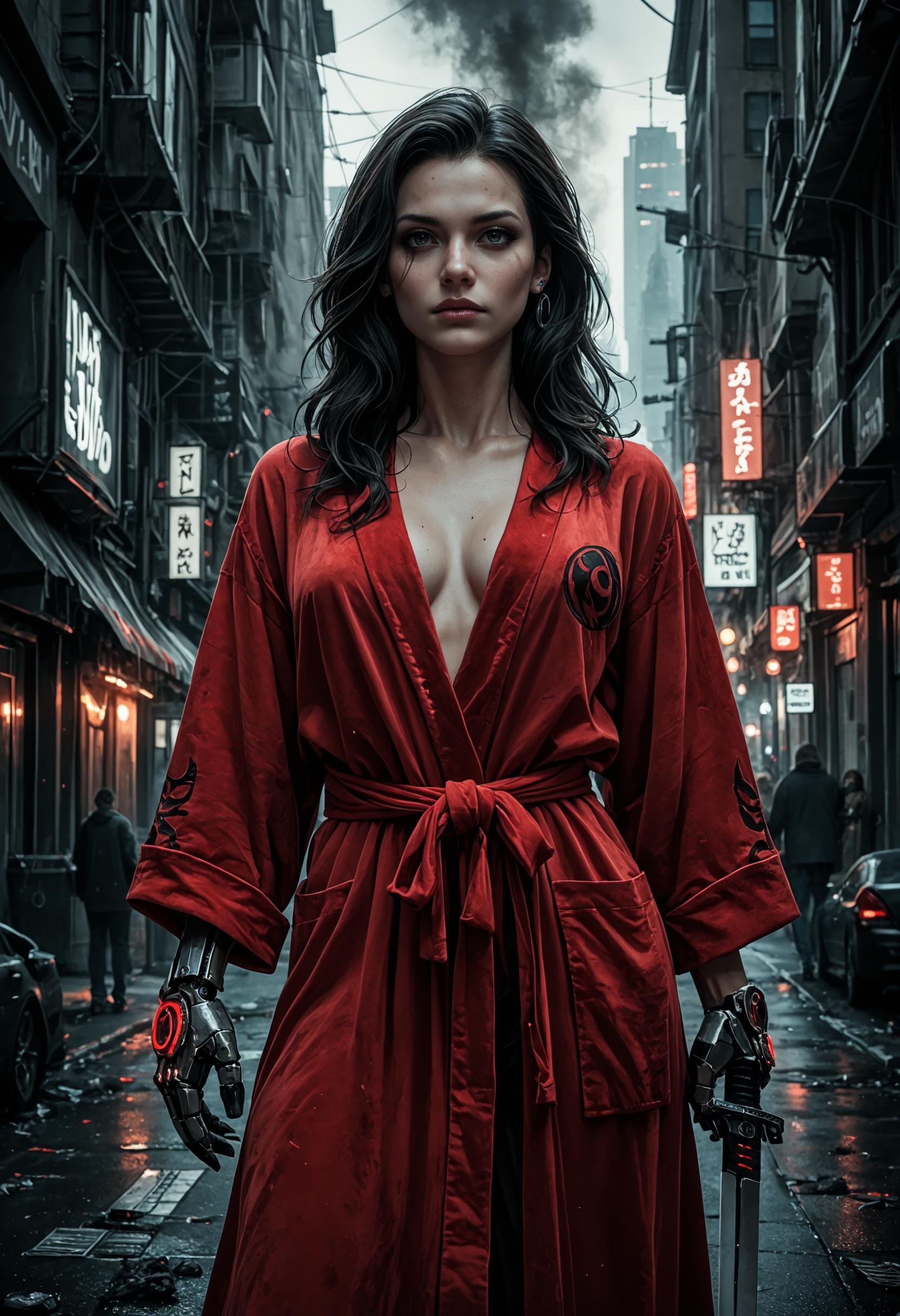 PonyXLV6_Scores super closeup portrait,  Amidst the smoky haze of the 1940s noir cityscape,  a half-human by Collapsed_Dre...