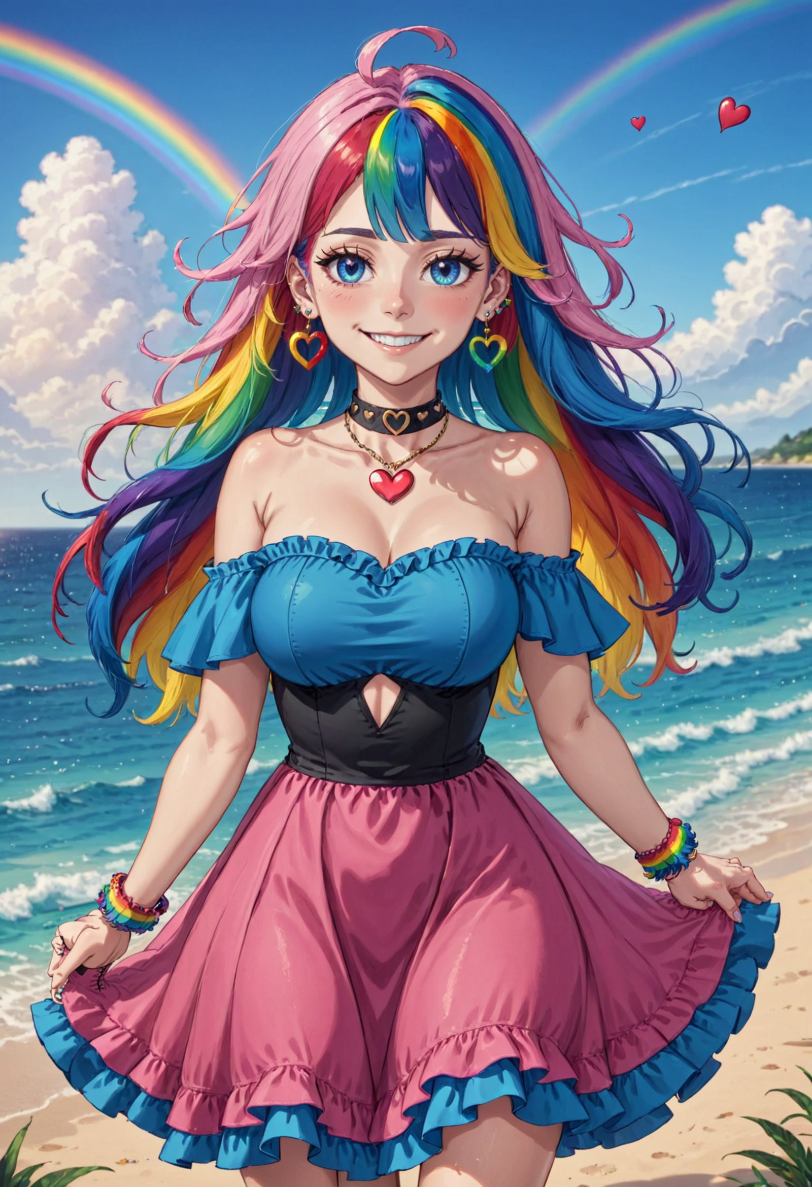 1girl,  bare shoulders,  beach by Collapsed_Dreams on Tensor.Art