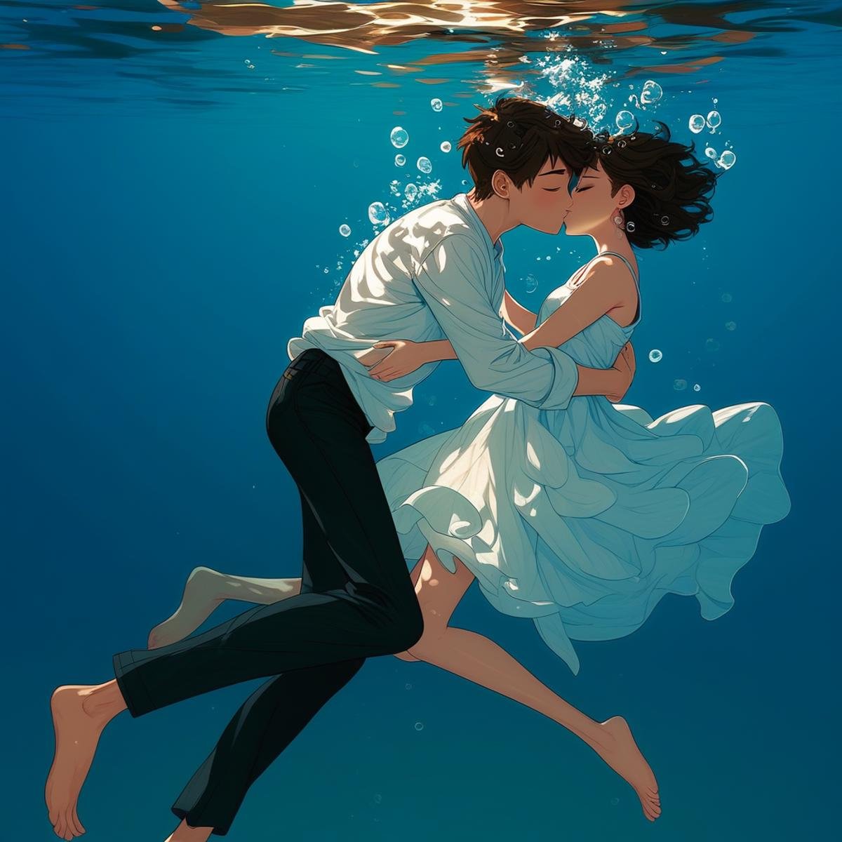w4t3relemental style,  1girl,  1boy by Collapsed_Dreams on Tensor.Art