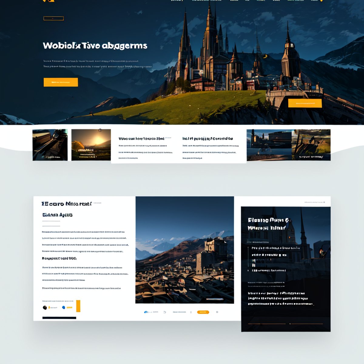 UI-UX Style,  a website layout,  mmorpg website by Collapsed_Dreams on Tensor.Art