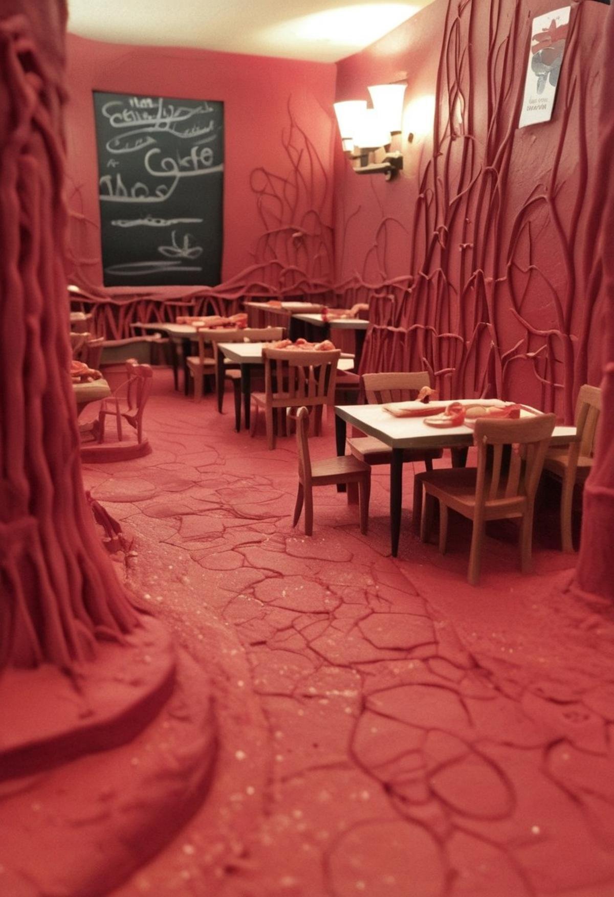 endplay_domorph,  made of playdough,  restaurant scene made of playdough by Collapsed_Dreams on Tensor.Art
