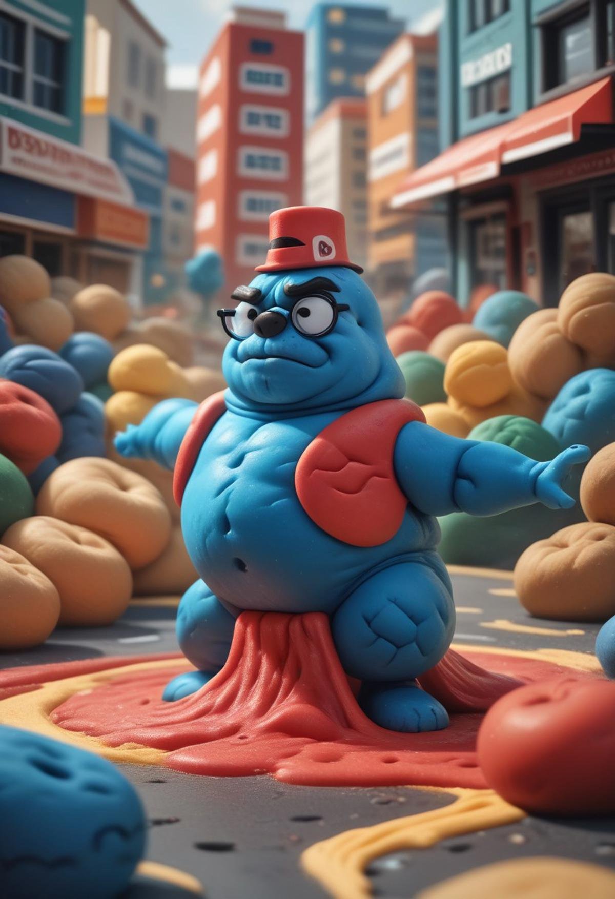 endplay_domorph,  made of playdough,  a political figure made of different colored playdough by Collapsed_Dreams on Tensor...