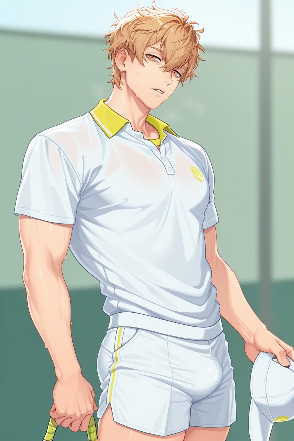 quincy,  hair between eyes,  tennis_uniform by benhur2023 on Tensor.Art