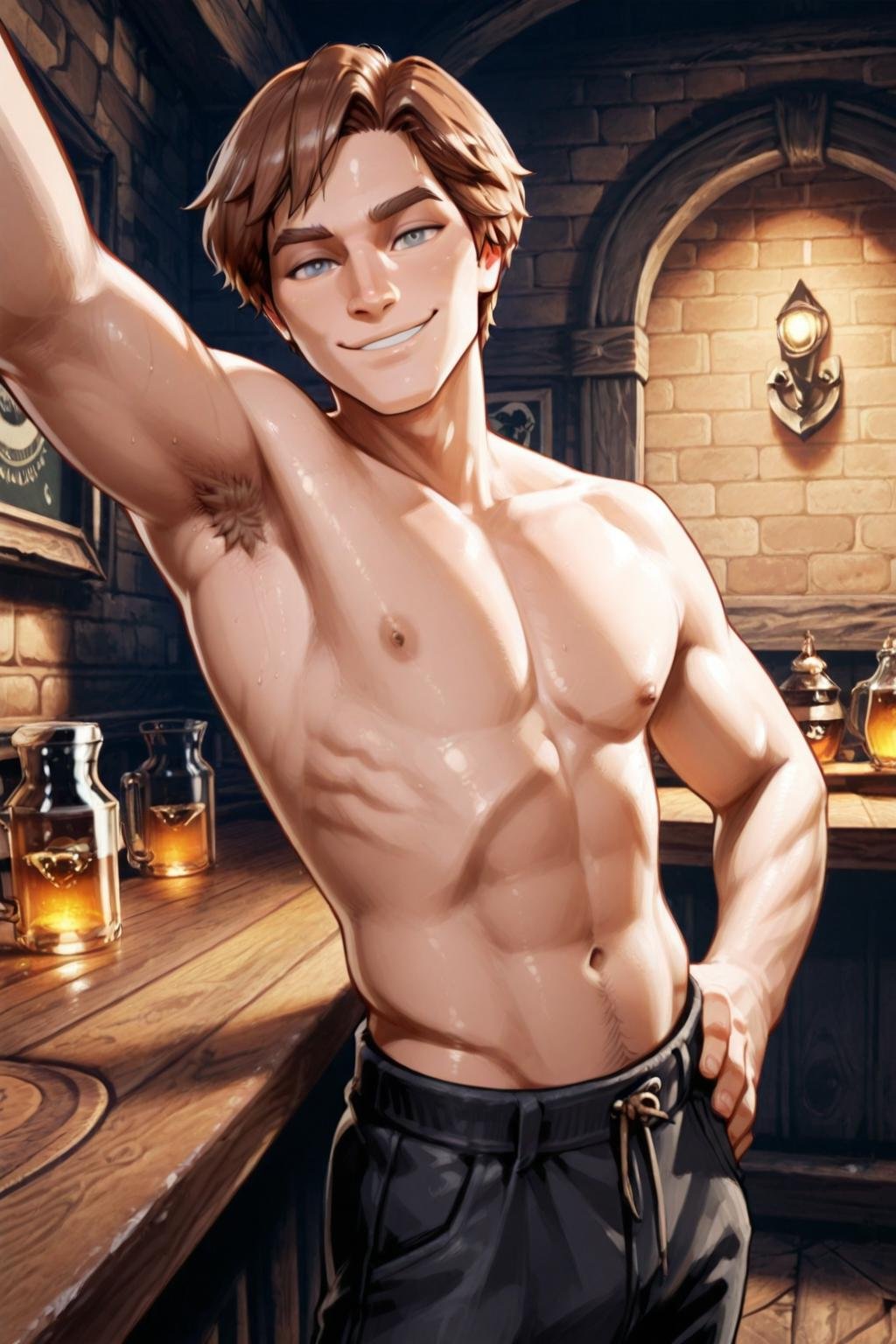 solo male focus,  cedricdiggory,  brown hair by hushicho on Tensor.Art