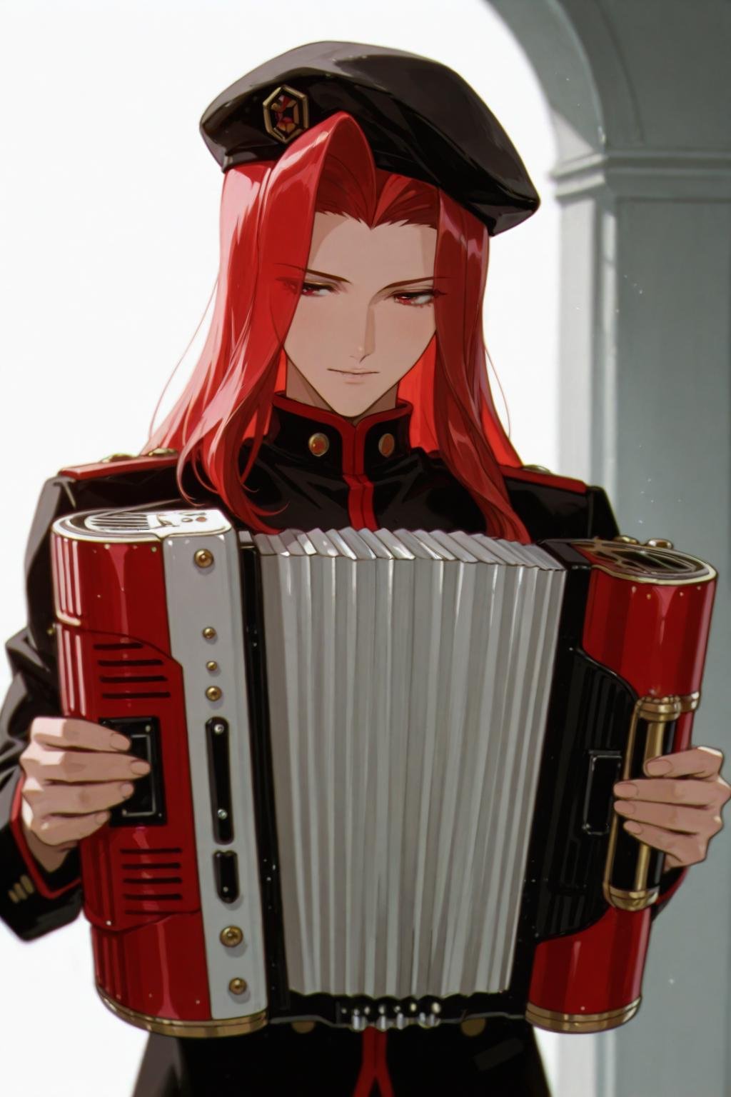 solo male,  touga,  long red hair by hushicho on Tensor.Art