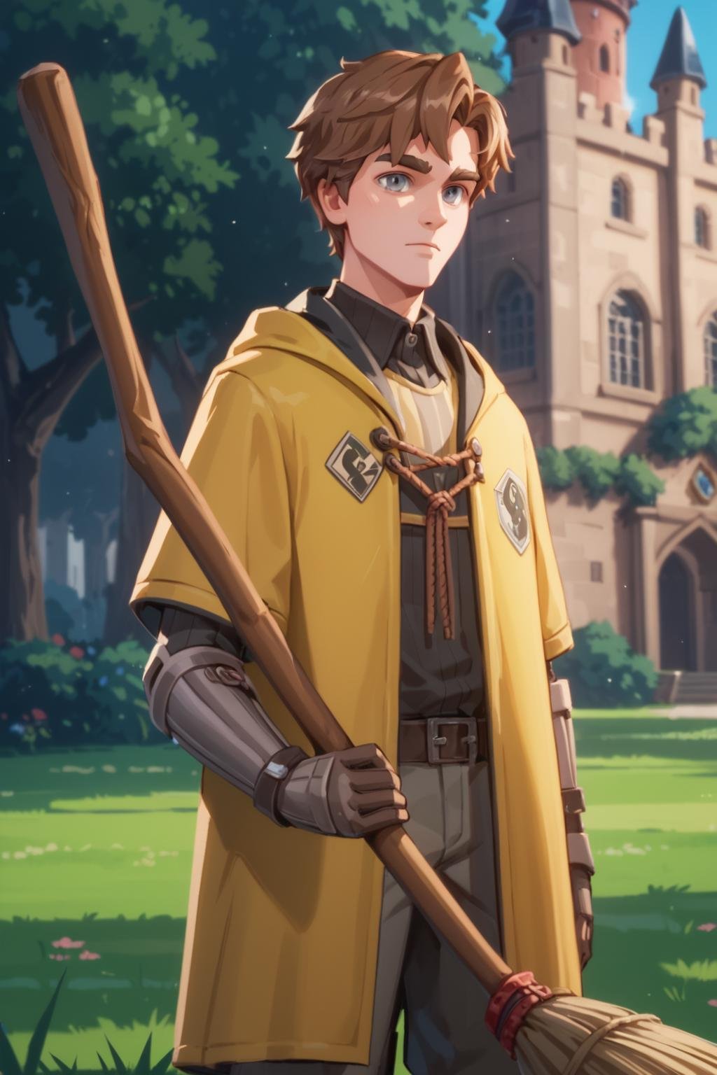 solo male focus,  cedricdiggory,  brown hair by hushicho on Tensor.Art