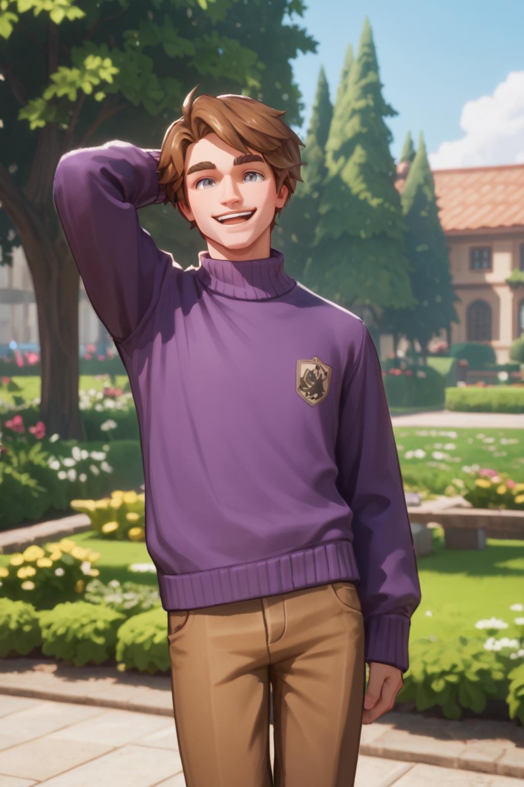 solo male focus,  cedricdiggory,  brown hair by hushicho on Tensor.Art