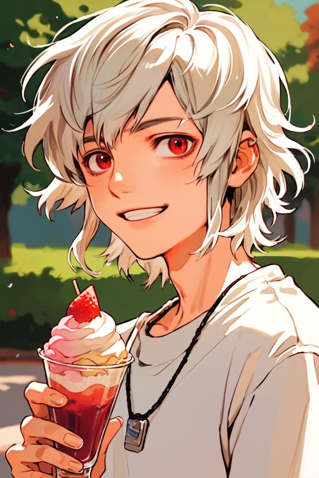 brother one,  solo male focus,  platinum hair by hushicho on Tensor.Art