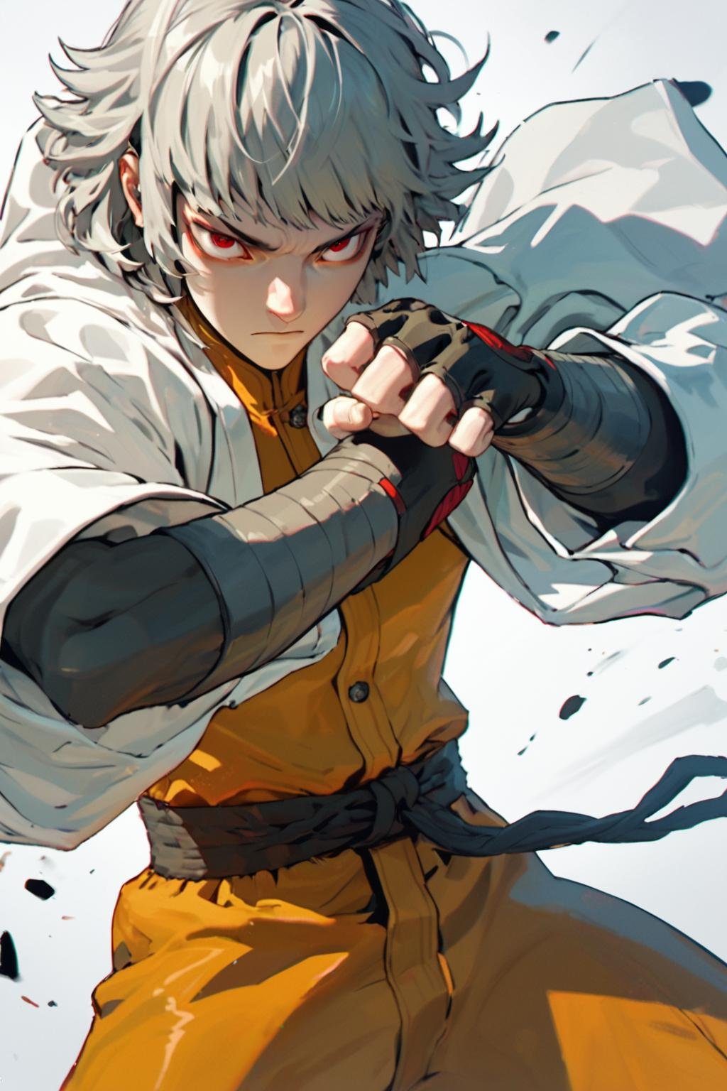 brother one,  solo male focus,  platinum hair by hushicho on Tensor.Art