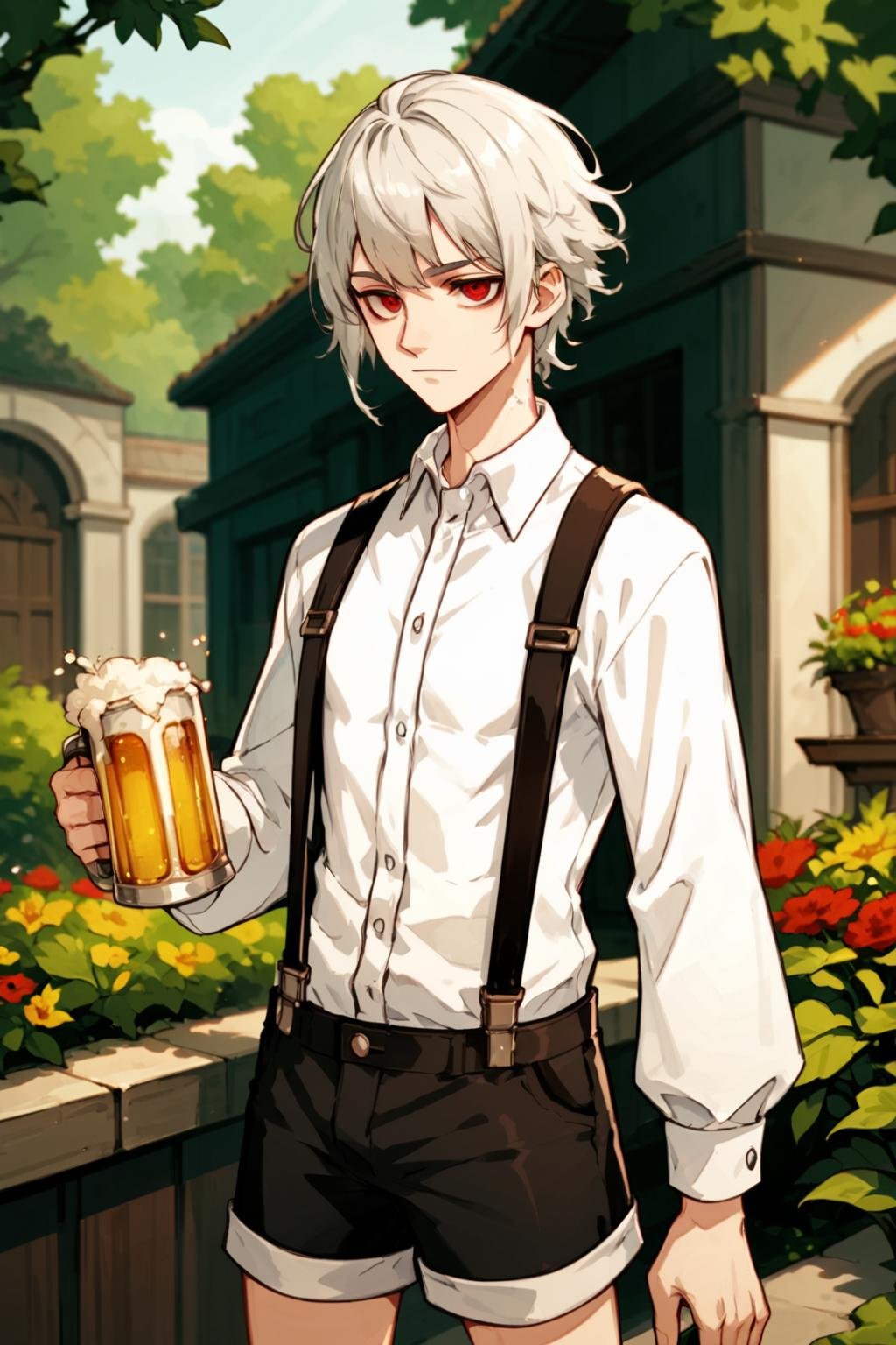 brother one,  solo male focus,  platinum hair by hushicho on Tensor.Art