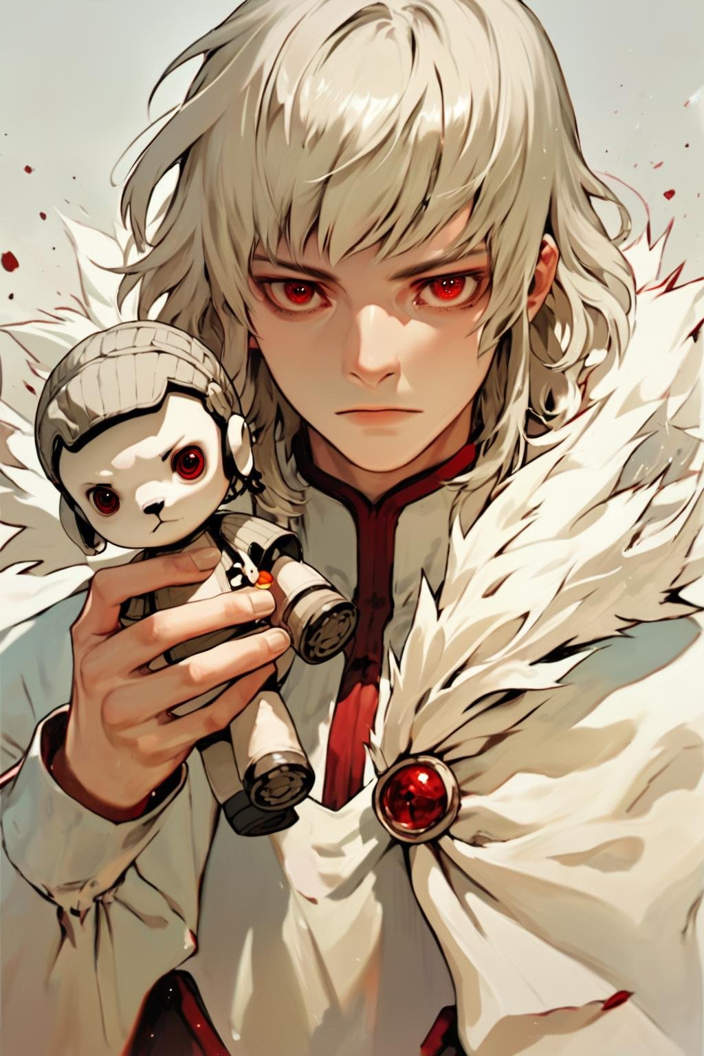 brother one,  solo male focus,  platinum hair by hushicho on Tensor.Art