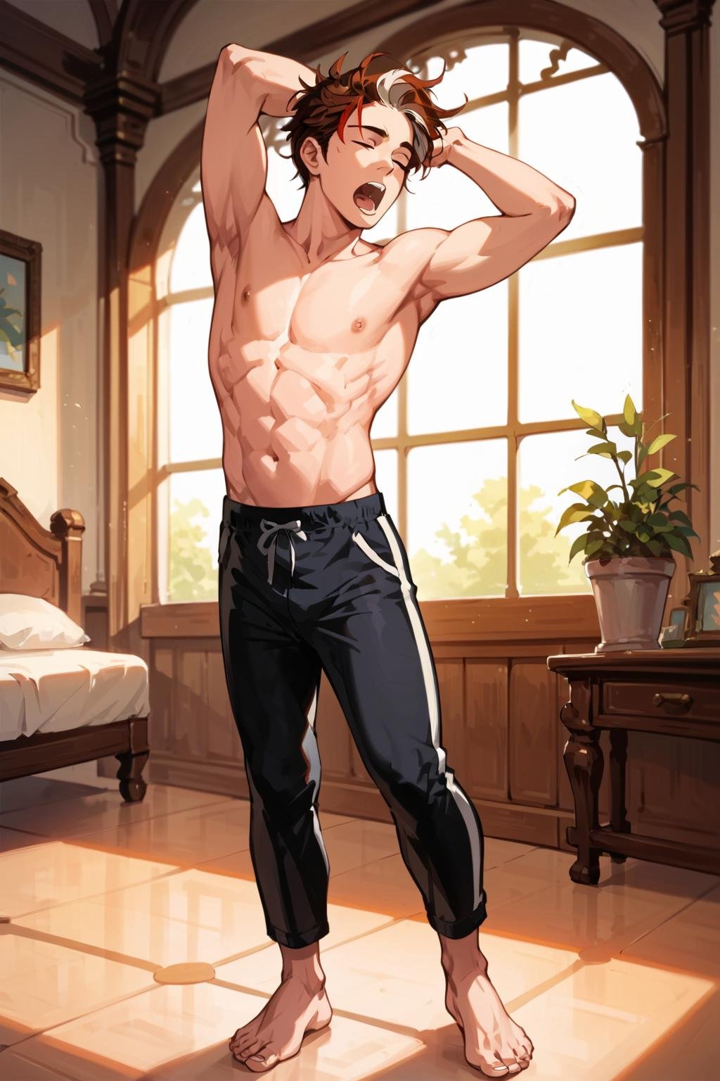 anime illustration,  solo male,  handsome face by hushicho on Tensor.Art