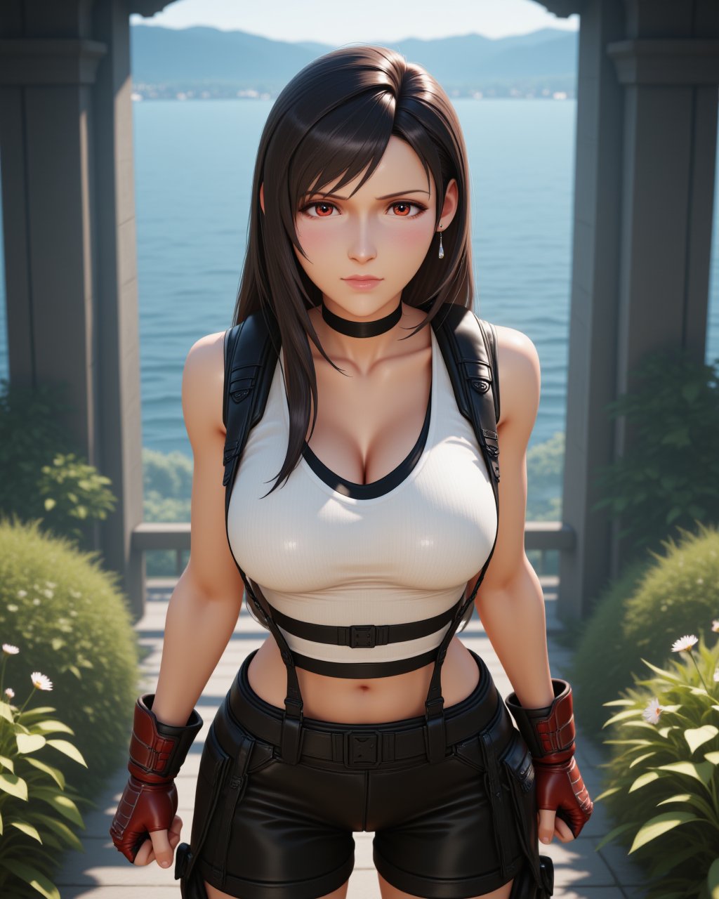 3D,  CGI Style image of ff7-tifa,  black hair by AdanAC on Tensor.Art
