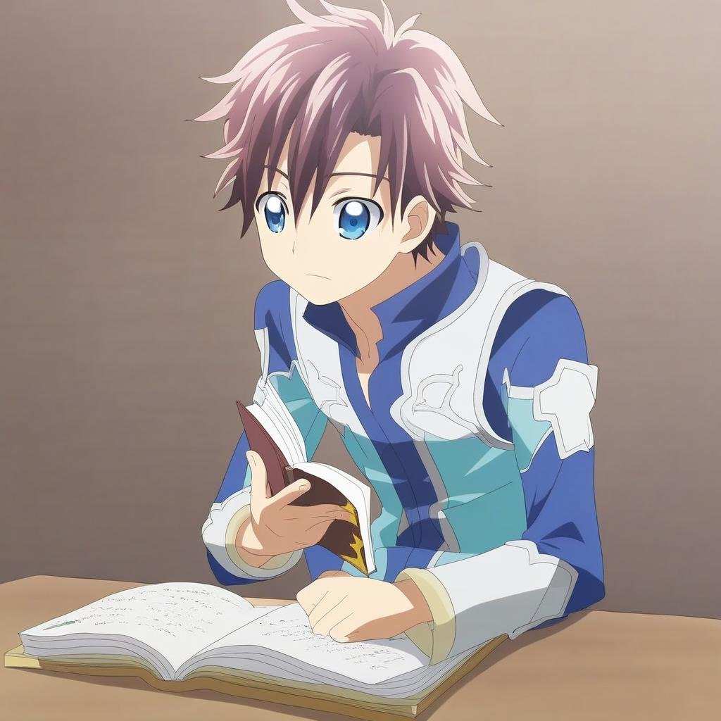 Masato_Sendou,  boy,  playing video games and reading Manga by ScorpioBoy on Tensor.Art