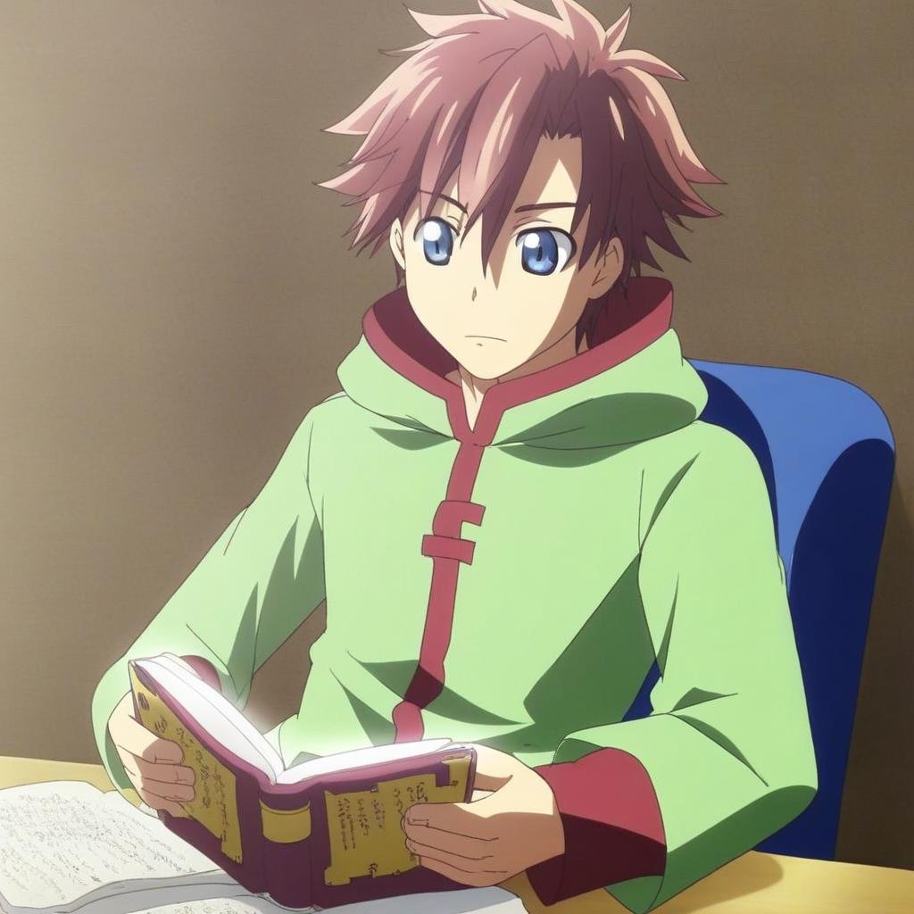 Masato_Sendou,  boy,  playing video games and reading Manga by ScorpioBoy on Tensor.Art