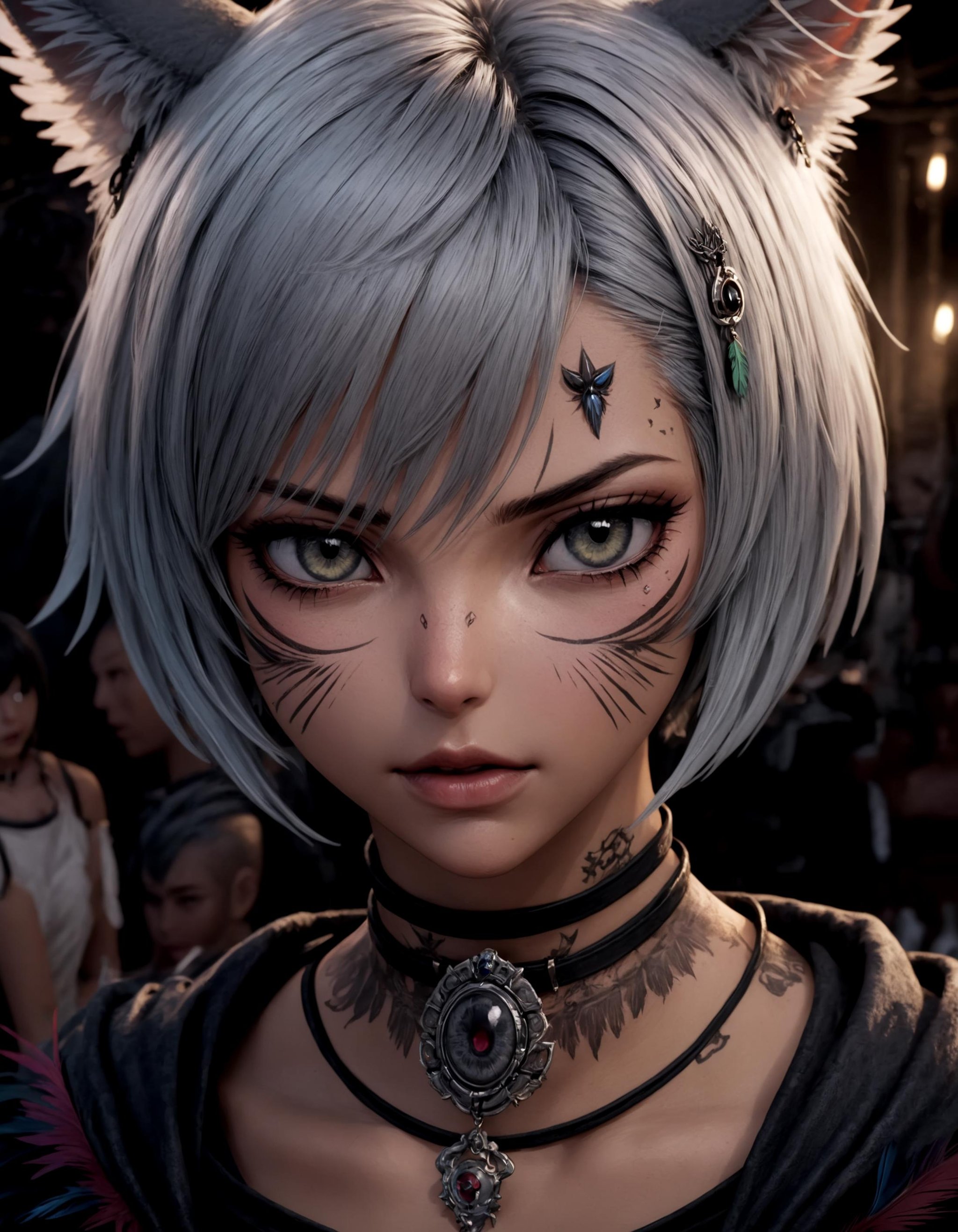 hyperrealistic mixed media image of unimaginable dwntrilffxiv,  dwntrilffxiv,  1girl by Collapsed_Dreams on Tensor.Art