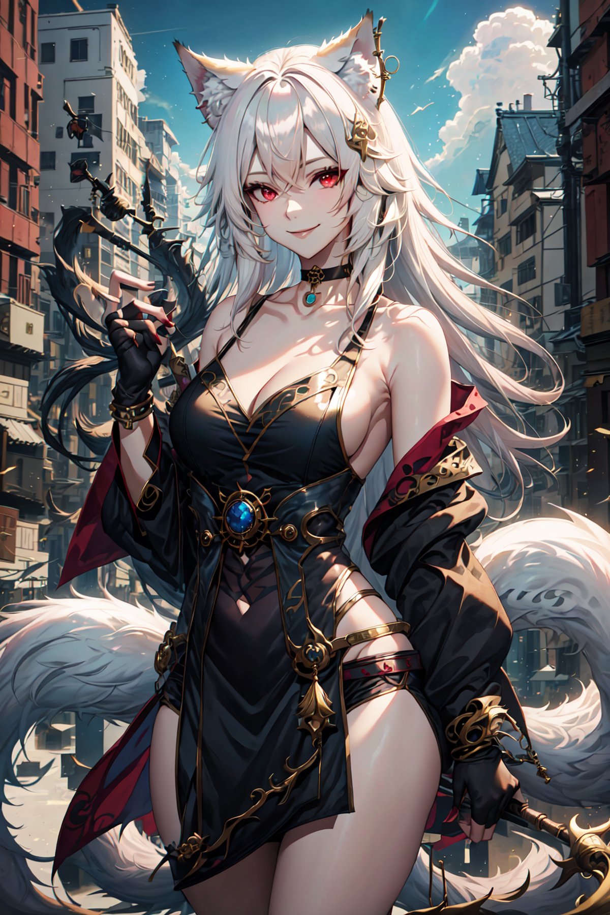 1girl,  animal ears,  bare legs by Collapsed_Dreams on Tensor.Art