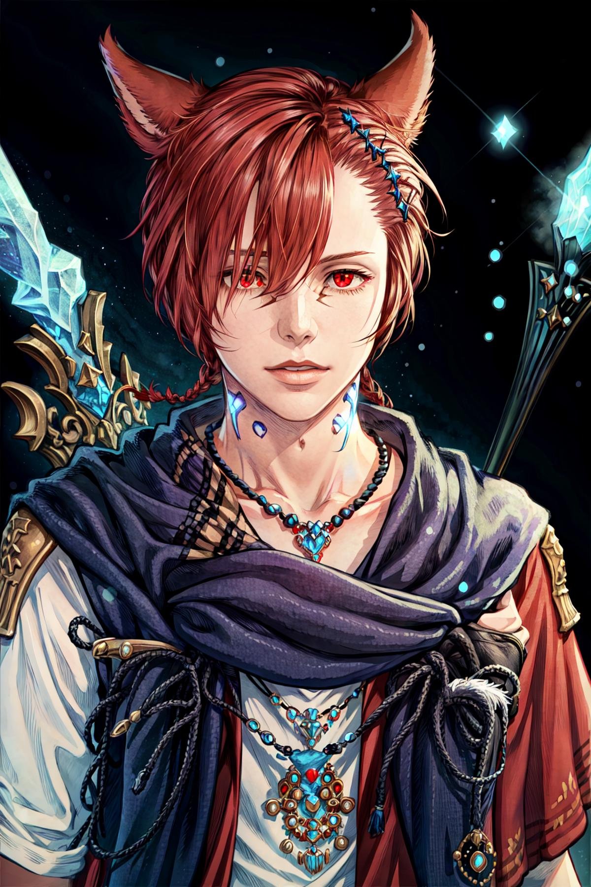 G'raha Tia,  solo,  short hair by Collapsed_Dreams on Tensor.Art