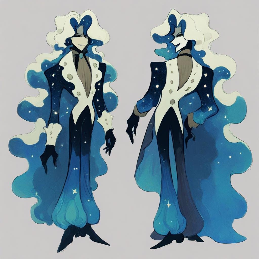 F,  WHITE SKIN,  GALAXY HAIR PATTERN by Queevil on Tensor.Art