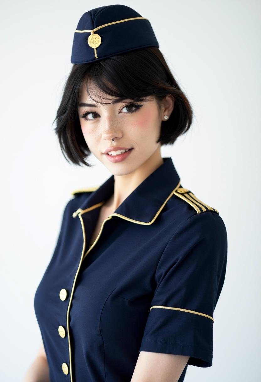 A high-resolution photo shot with a Sony A7 IV at f/1.8,  capturing Hannahowo's close-up face lit by softbox lights. Her s...