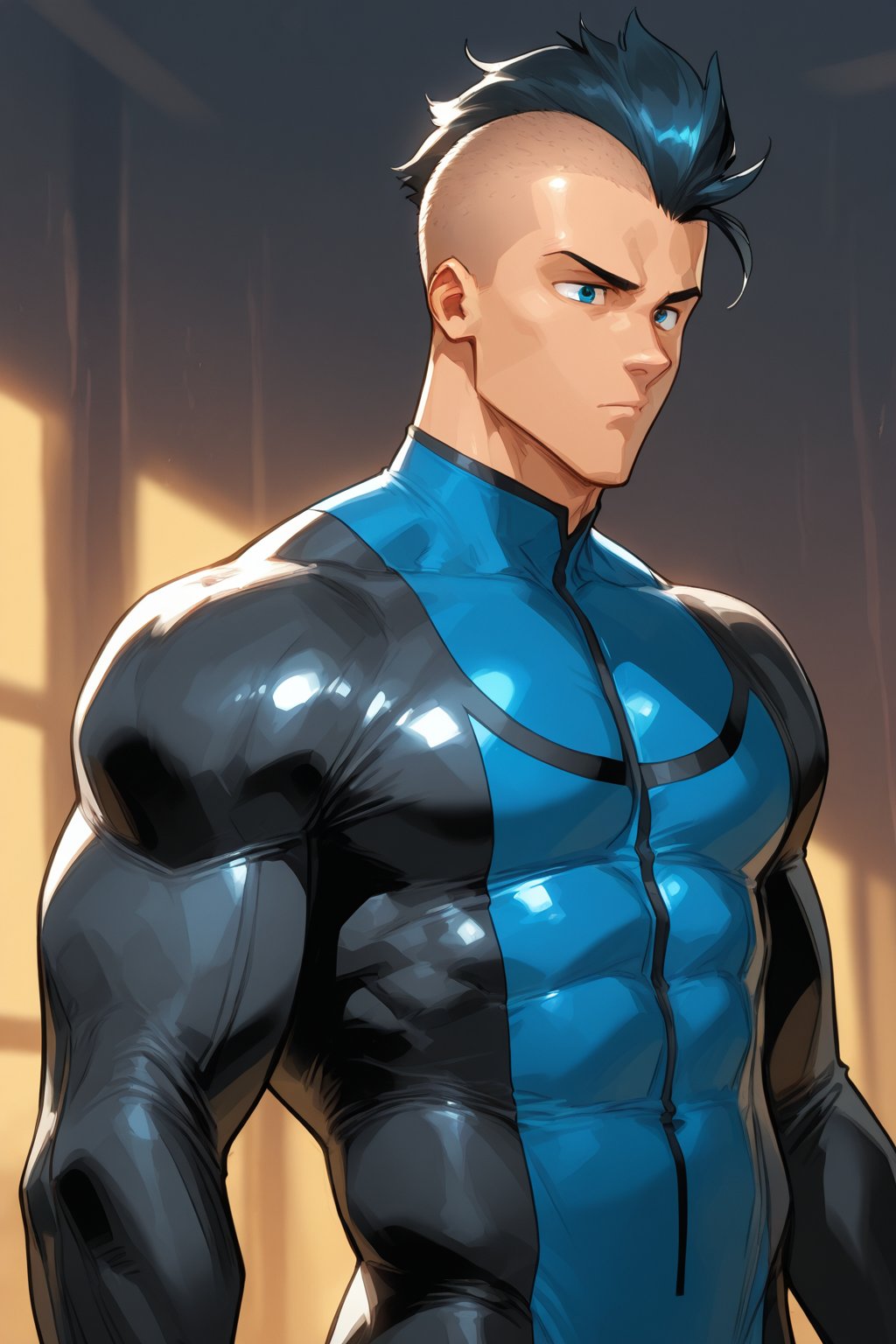 Mohawk brand,  dark blue eyes,  mohawk fade haircut by arteaiyaoizz on Tensor.Art