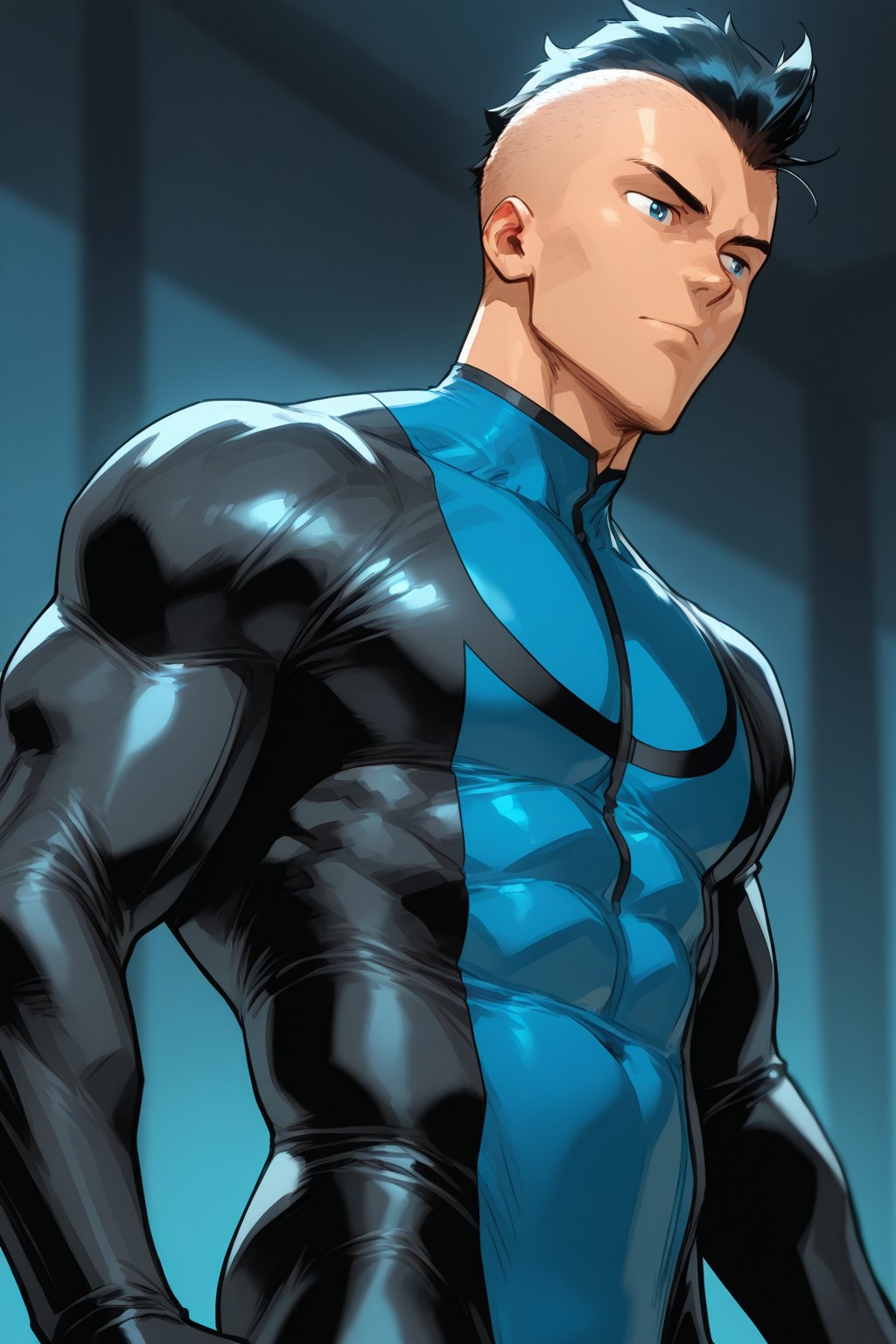 Mohawk brand,  dark blue eyes,  Mohawk haircut by arteaiyaoizz on Tensor.Art