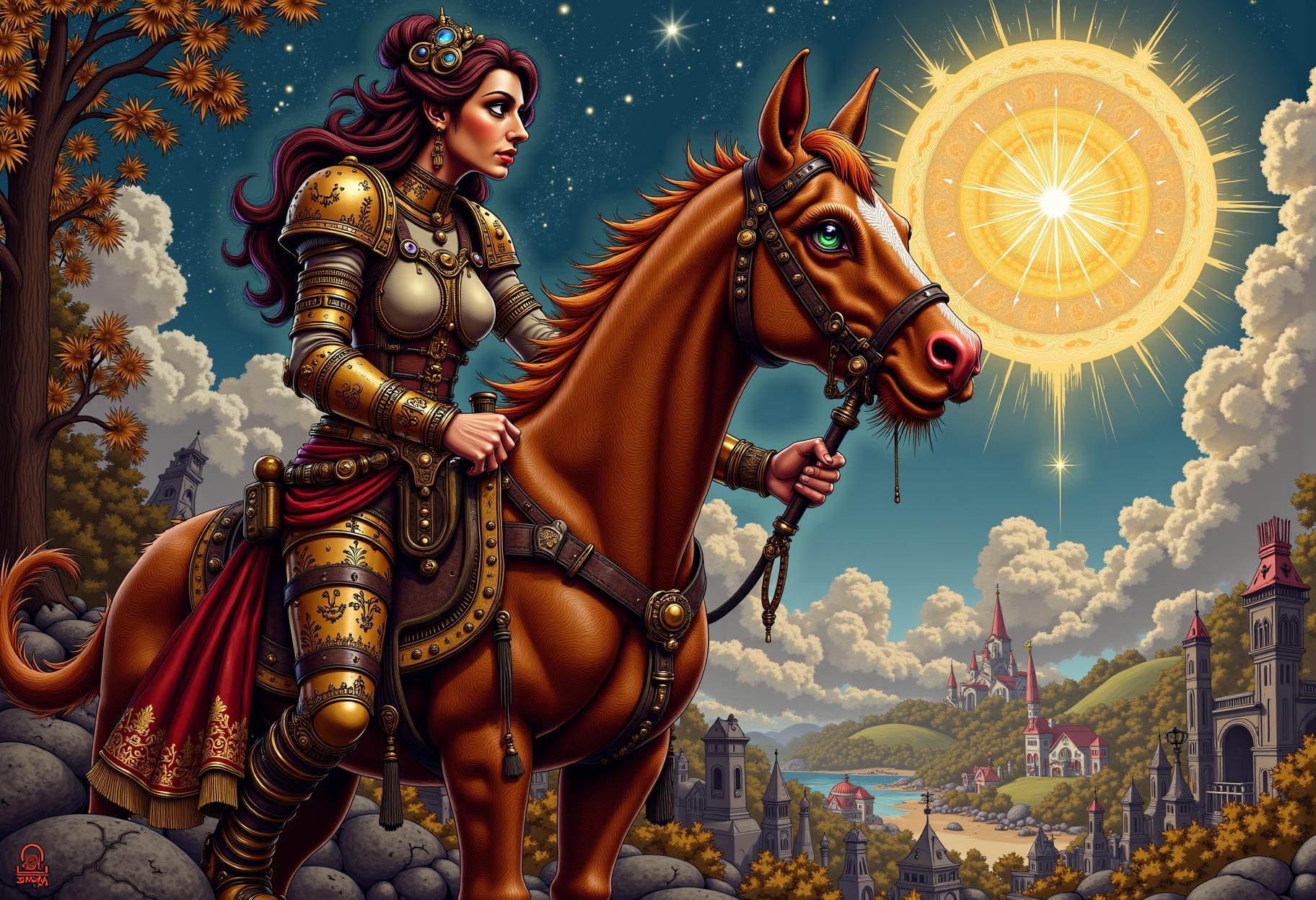 steampunk illustration,  sagittarius concept art,  digital painting by KevenG on Tensor.Art