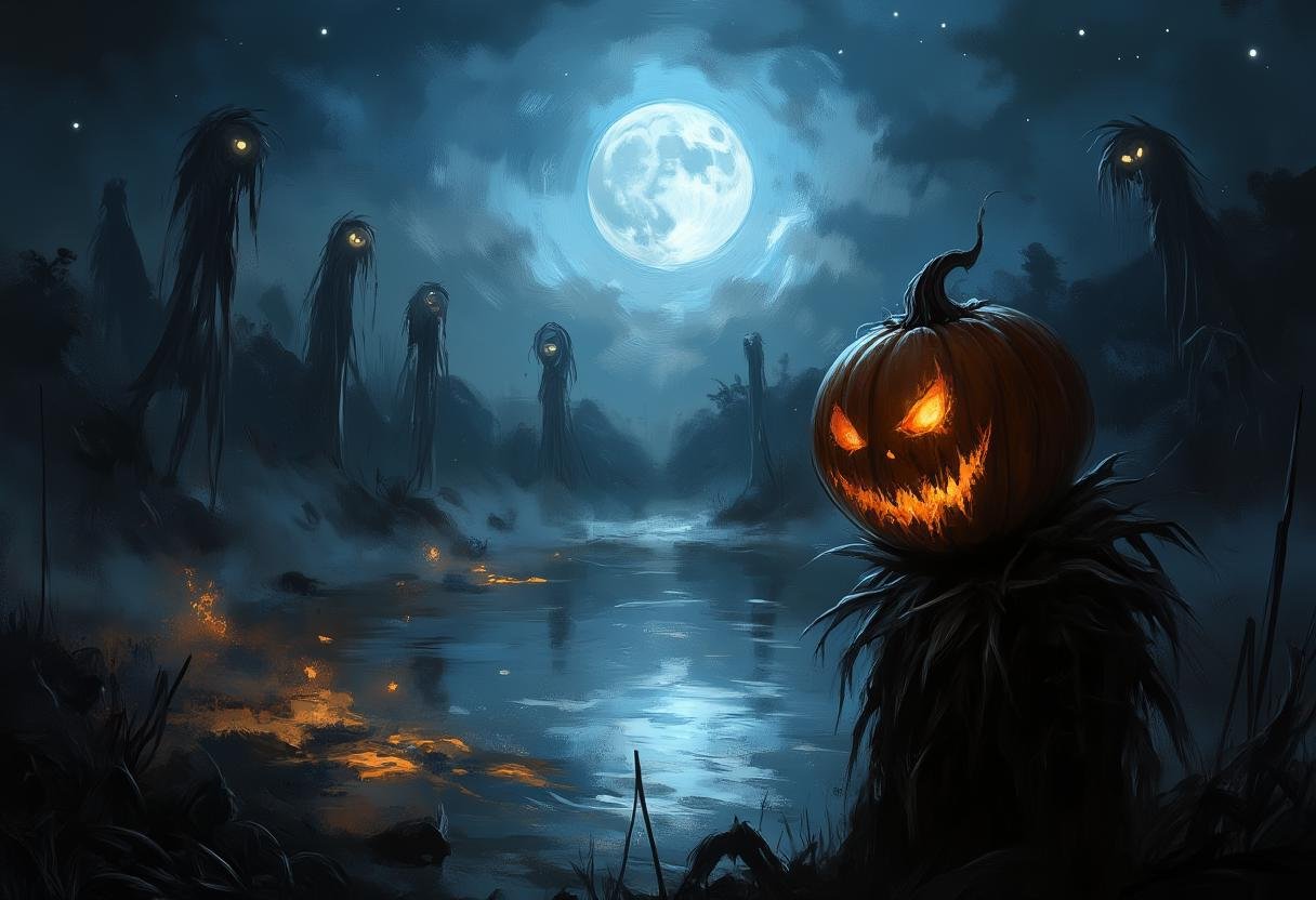 J4CK gazes at a hauntingly beautiful moonlit lake. Strange,  glowing creatures rise from the water,  and J4CK watches in a...