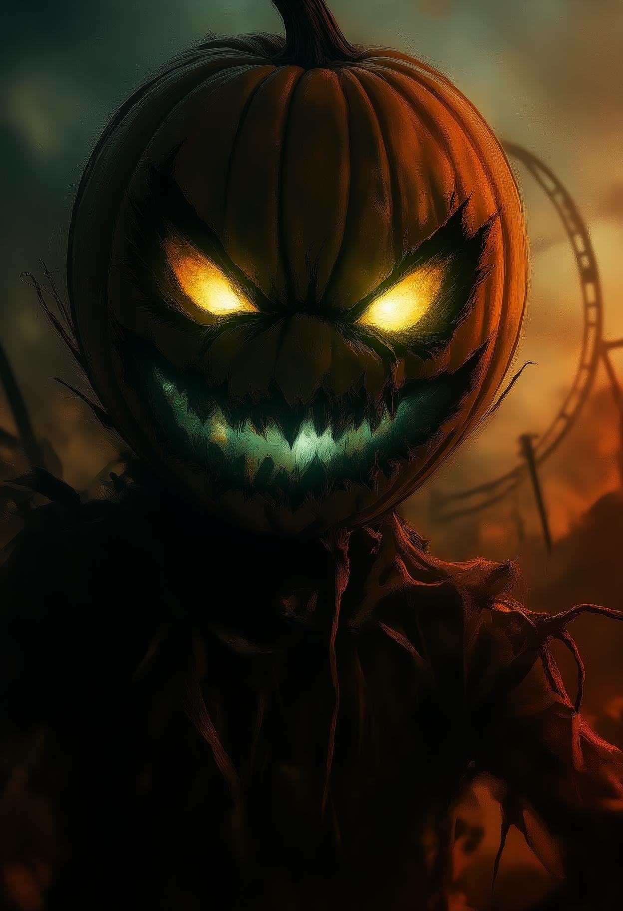 An ultra-realistic close-up of J4CK,  colorful yellow,  orange and teal Smile of death by KevenG on Tensor.Art