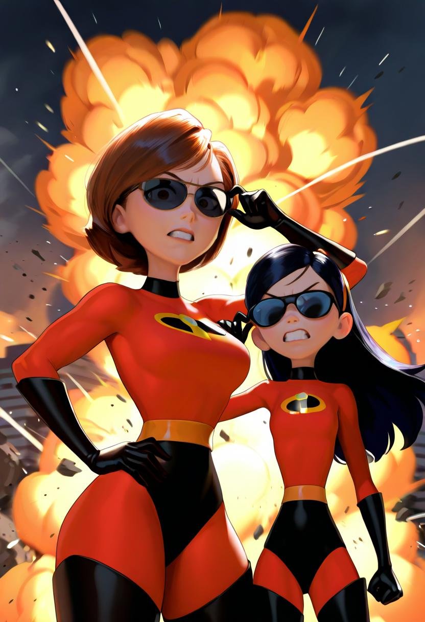 2girls,  helen,  violet parr by Nedok on Tensor.Art