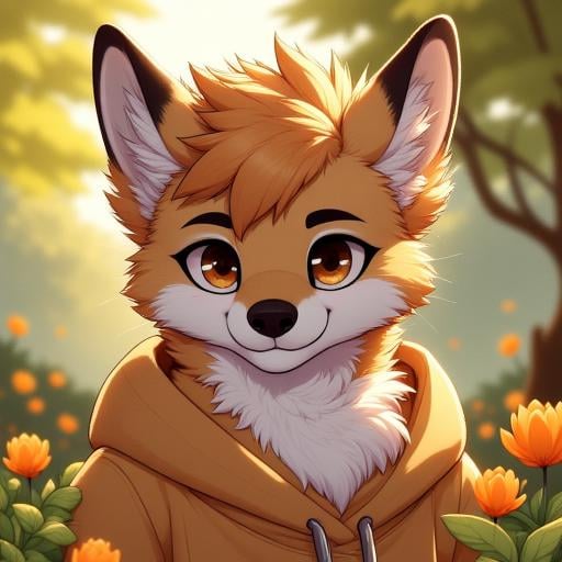 A cute anthropomorphic furry character with soft fur and expressive features,  digital illustration,  simple style by Vadi...