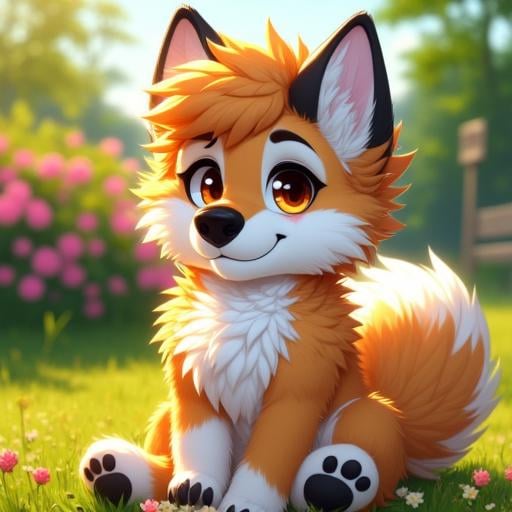 A cute anthropomorphic furry character with soft fur and expressive features,  digital illustration,  simple style by Vadi...