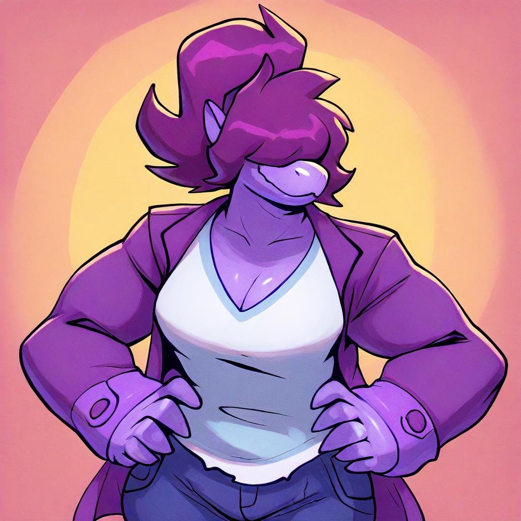Susie_(Deltarune),  reptile,  female by Hoodie on Tensor.Art