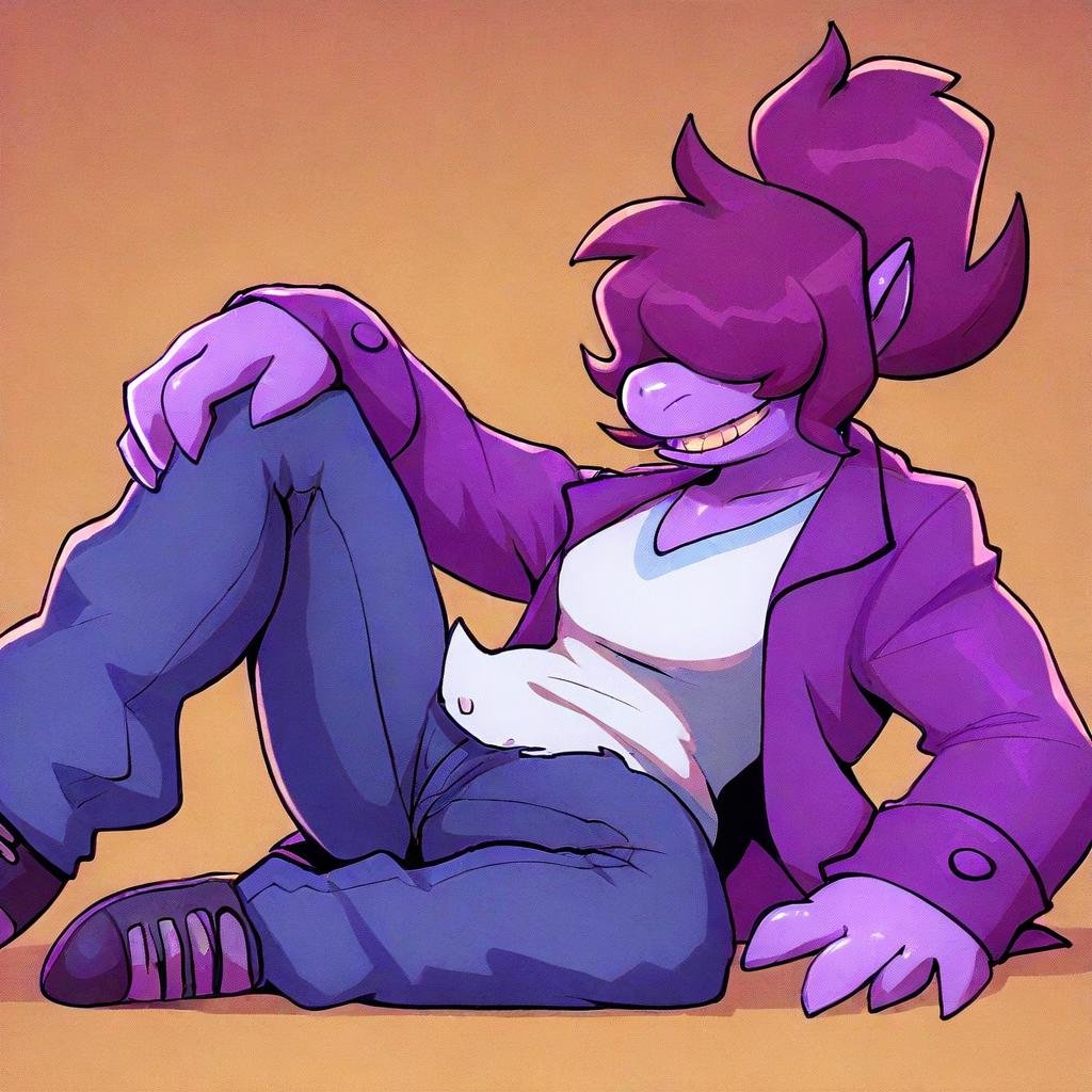 Susie_(Deltarune),  reptile,  female by Hoodie on Tensor.Art