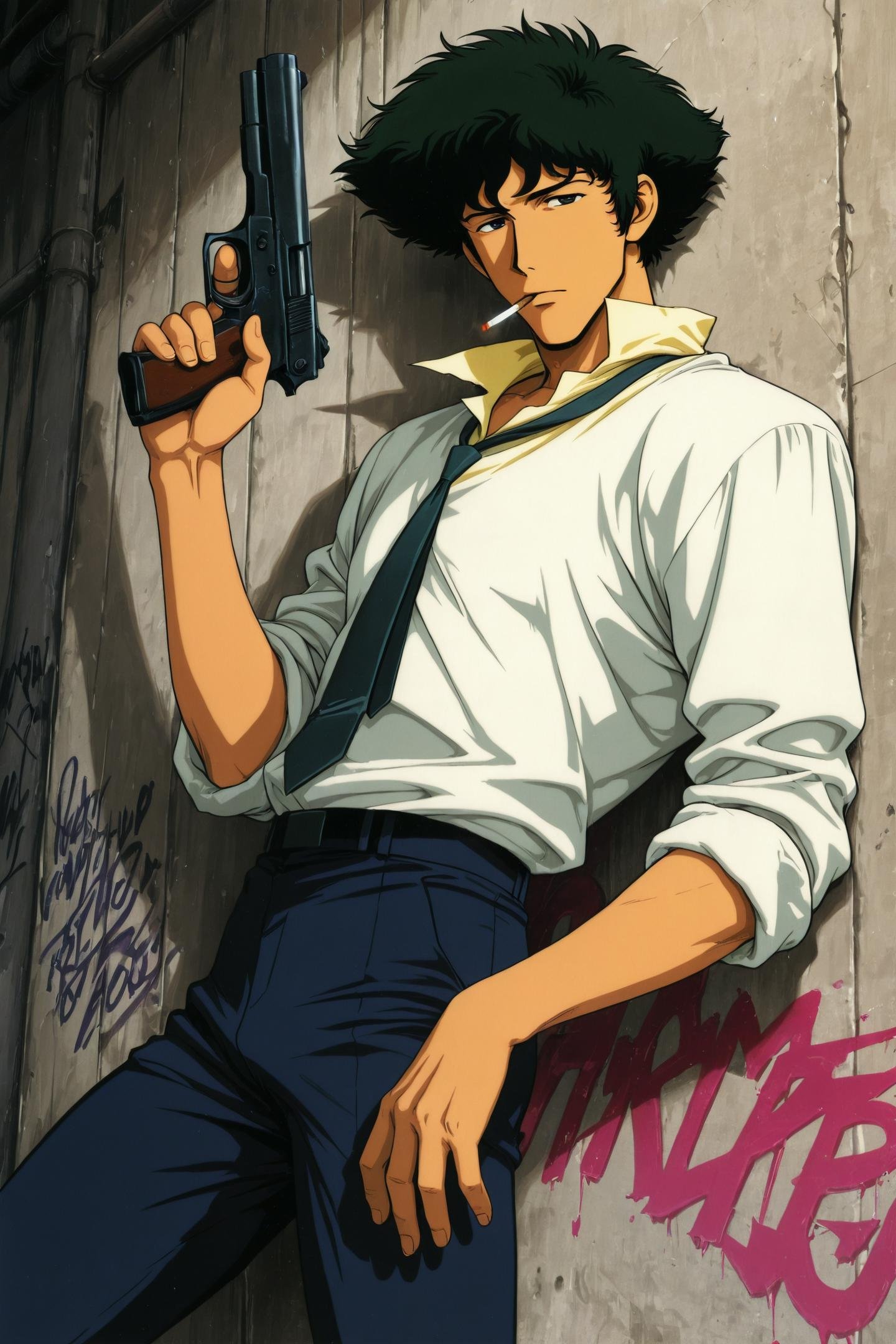 Spike Spiegel,  graffiti,  1boy by flyx3 on Tensor.Art