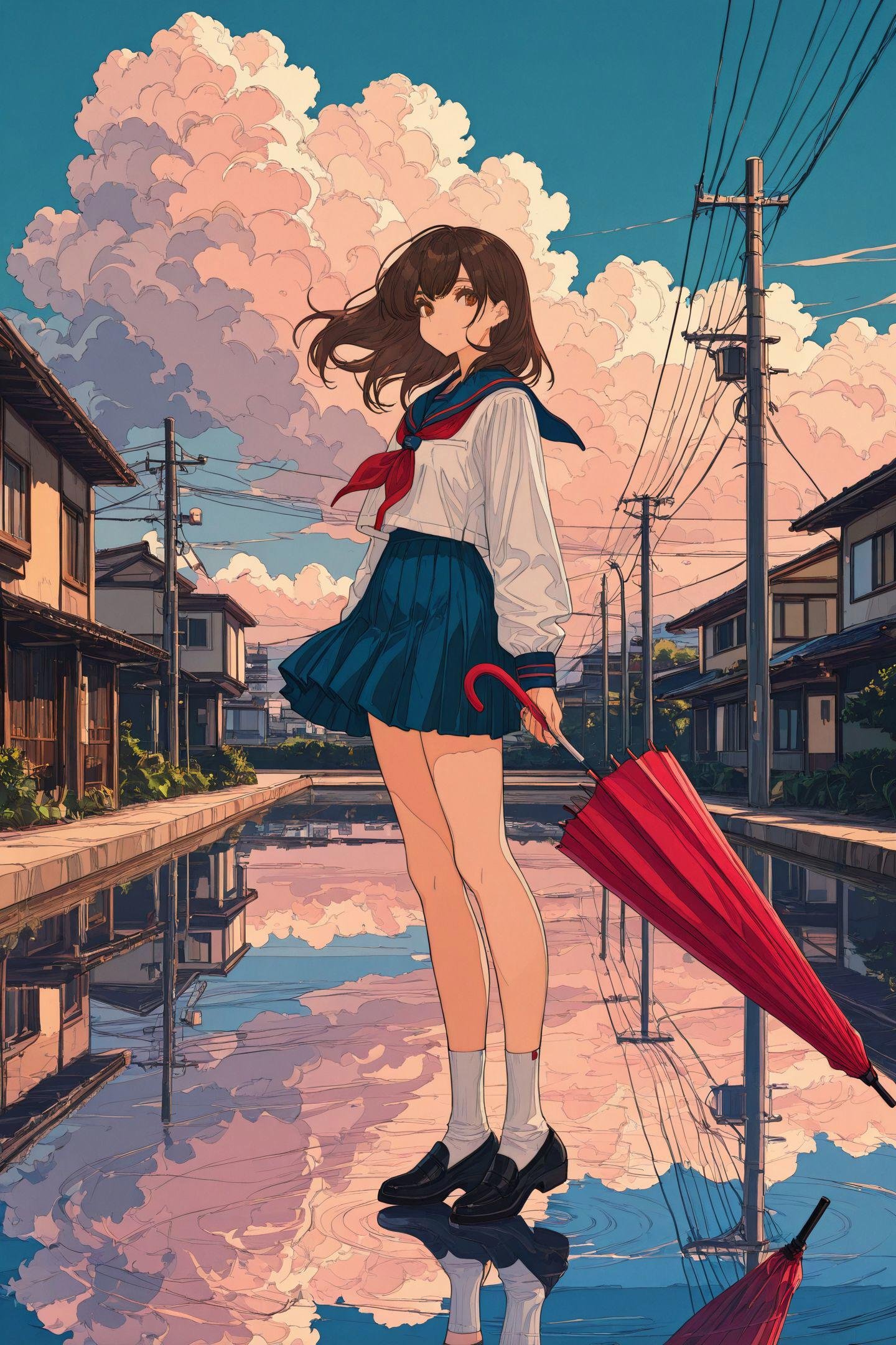1girl,  umbrella,  outdoors by flyx3 on Tensor.Art