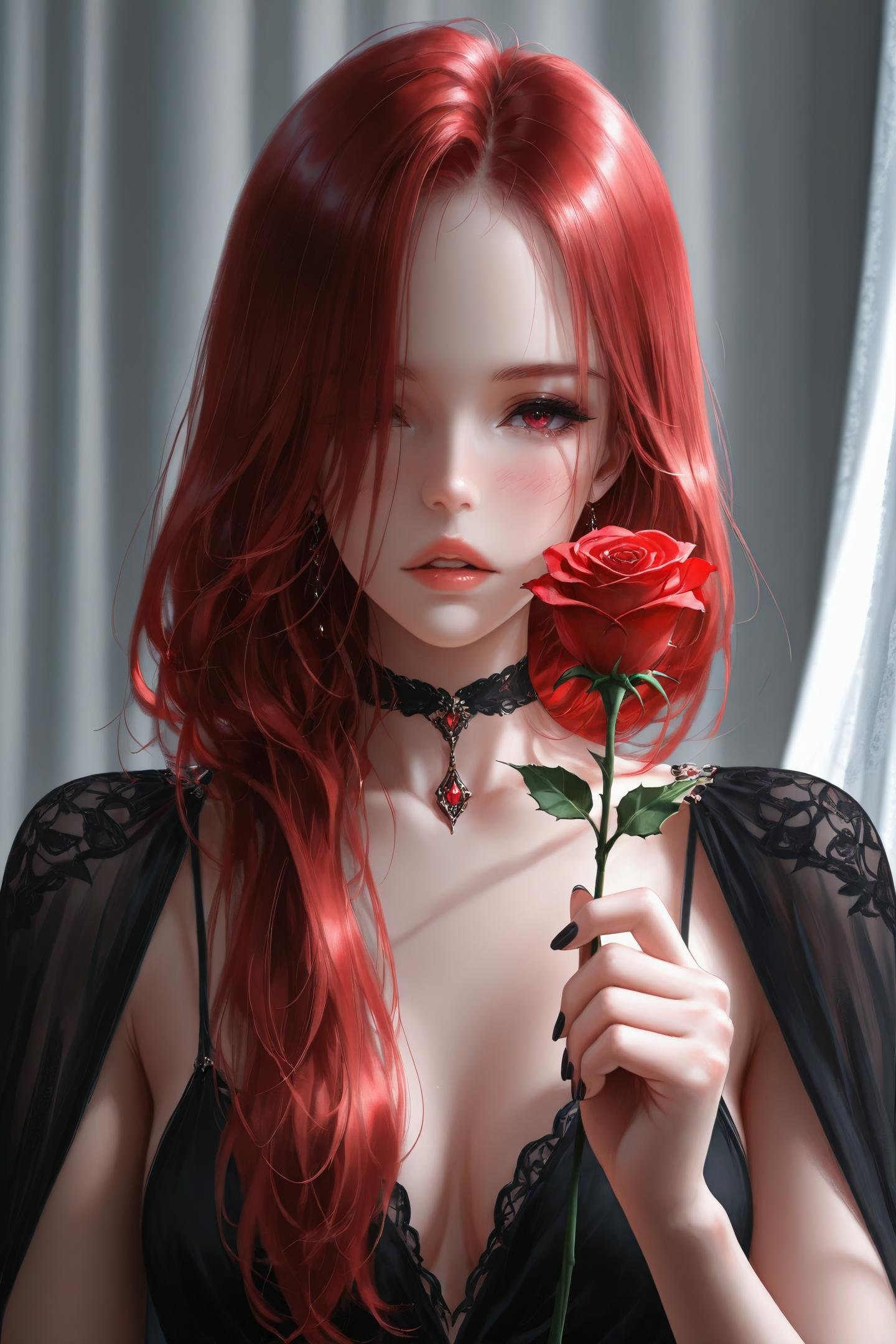 1girl,  solo,  red hair by flyx3 on Tensor.Art