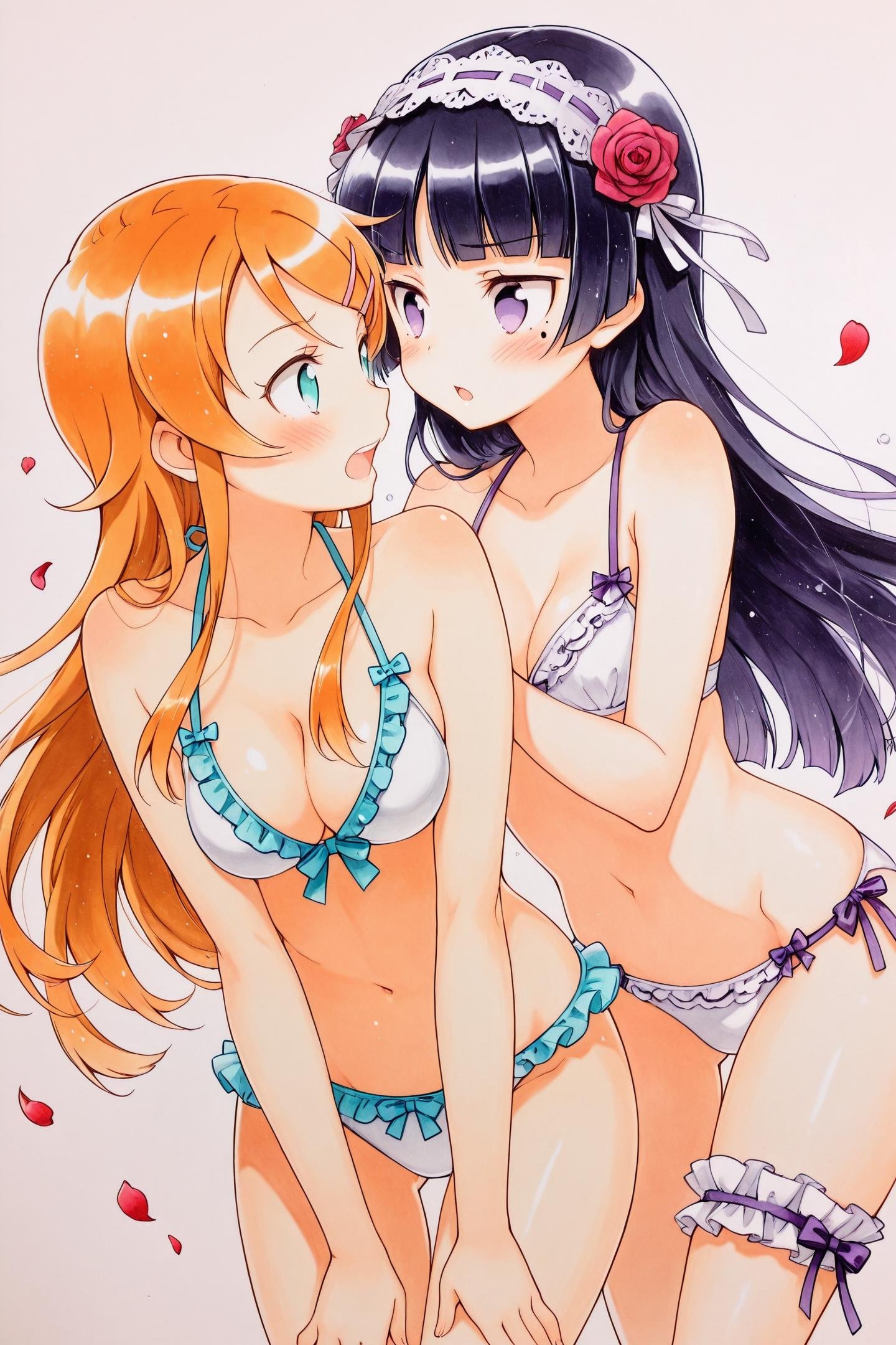 multiple girls,  2girls,  kousaka kirino by flyx3 on Tensor.Art