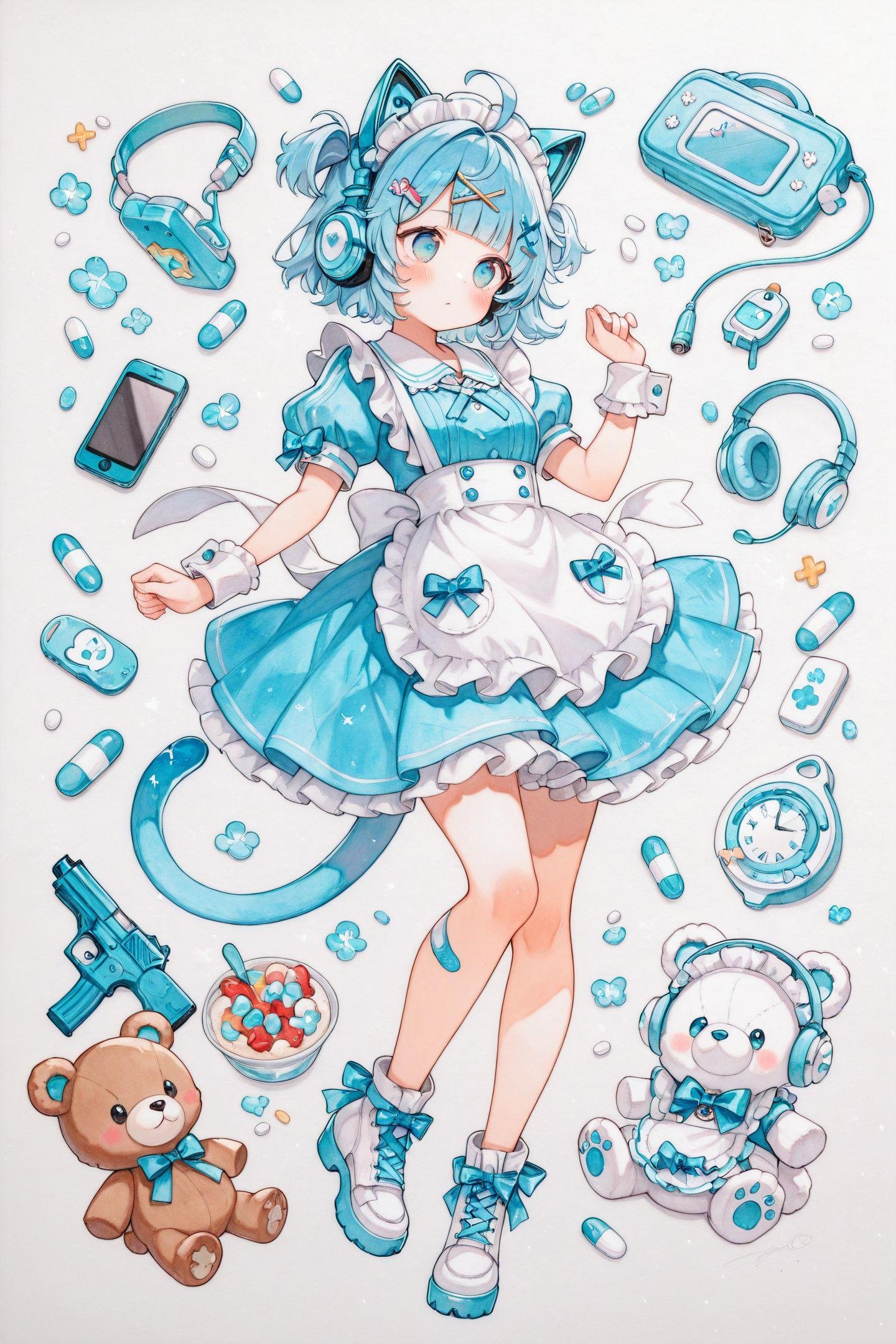 1girl,  animal ears,  stuffed animal by flyx3 on Tensor.Art