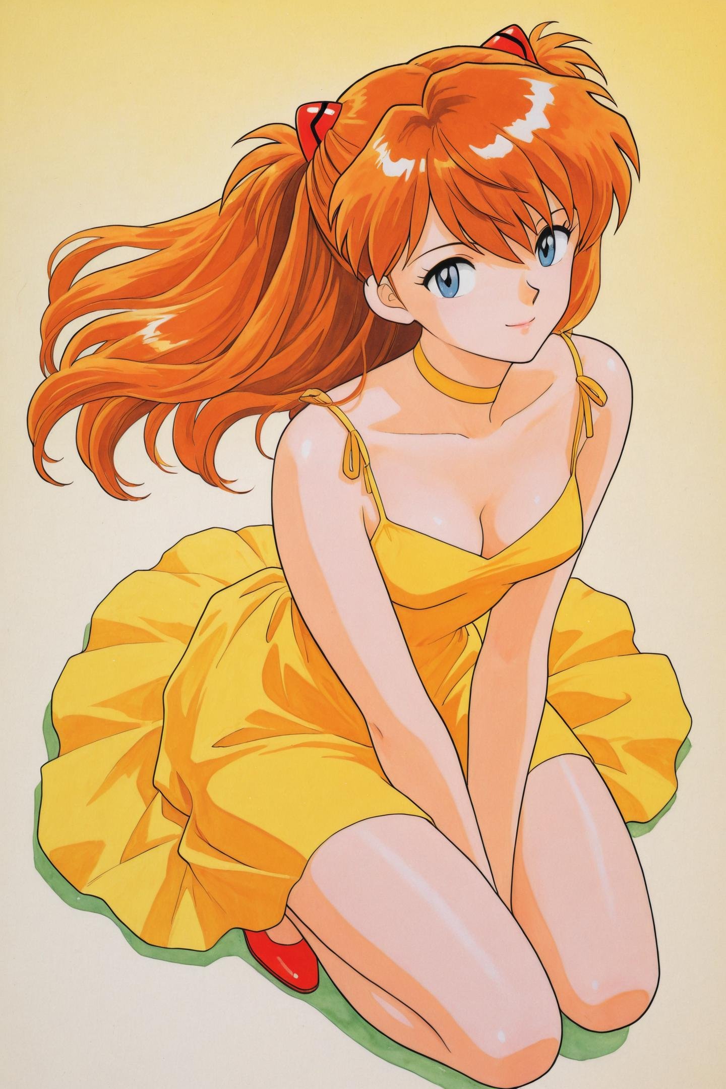 1girl,  souryuu asuka langley,  yellow dress by flyx3 on Tensor.Art
